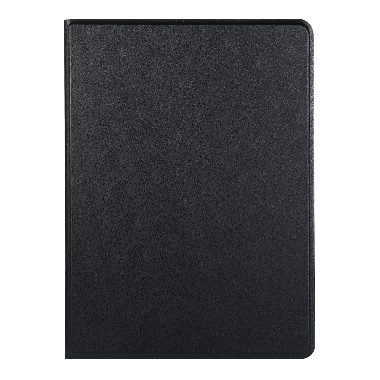Schwarze iPad-Hülle, Vollansicht, mit strukturierter Oberfläche.