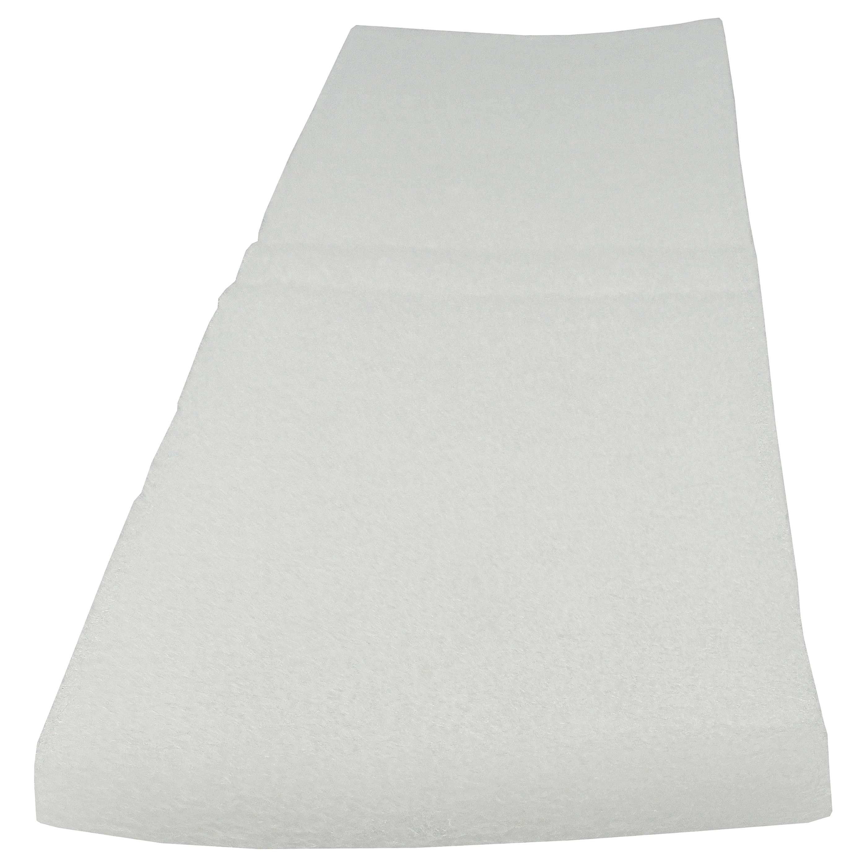 Ein weißes, gefaltetes, dreieckiges Blatt Papier mit weichem, strukturiertem Aussehen.