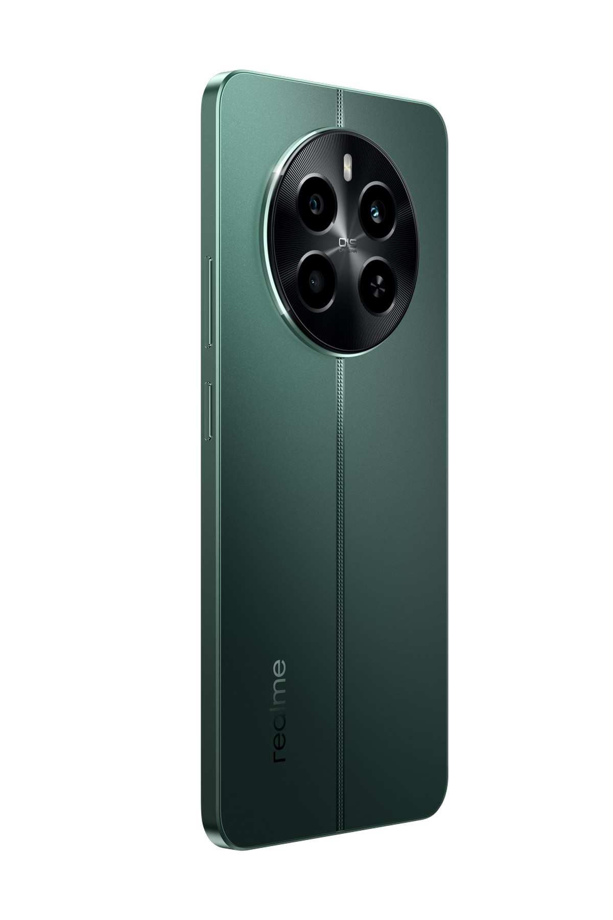 Zielony smartfon z dużym, okrągłym modułem kamery z tyłu.