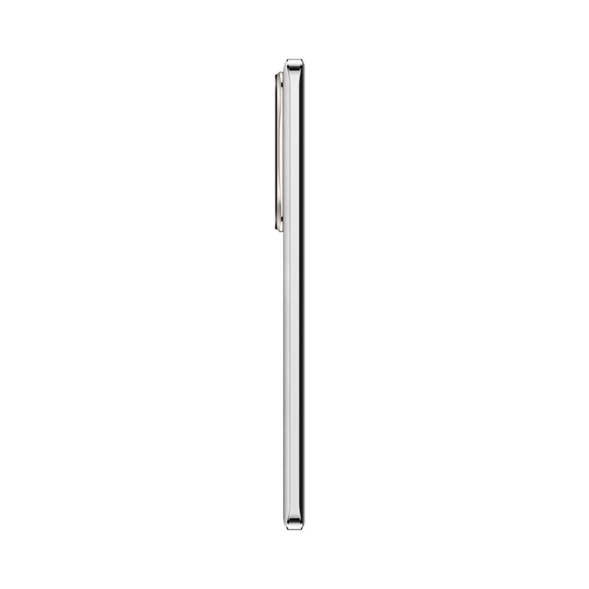 Zilveren smartphone, zijaanzicht. Zwarte achtergrond.