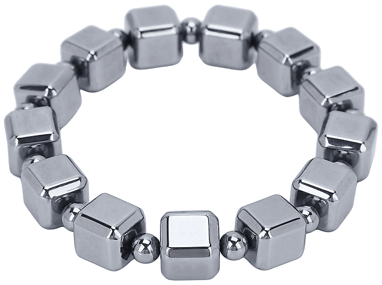 Flongo Energie-Armband Aus Legierung – Mit Howlite & Türkis, Löwenkopf-Design, Elastisch, 8 Mm, 22 Cm