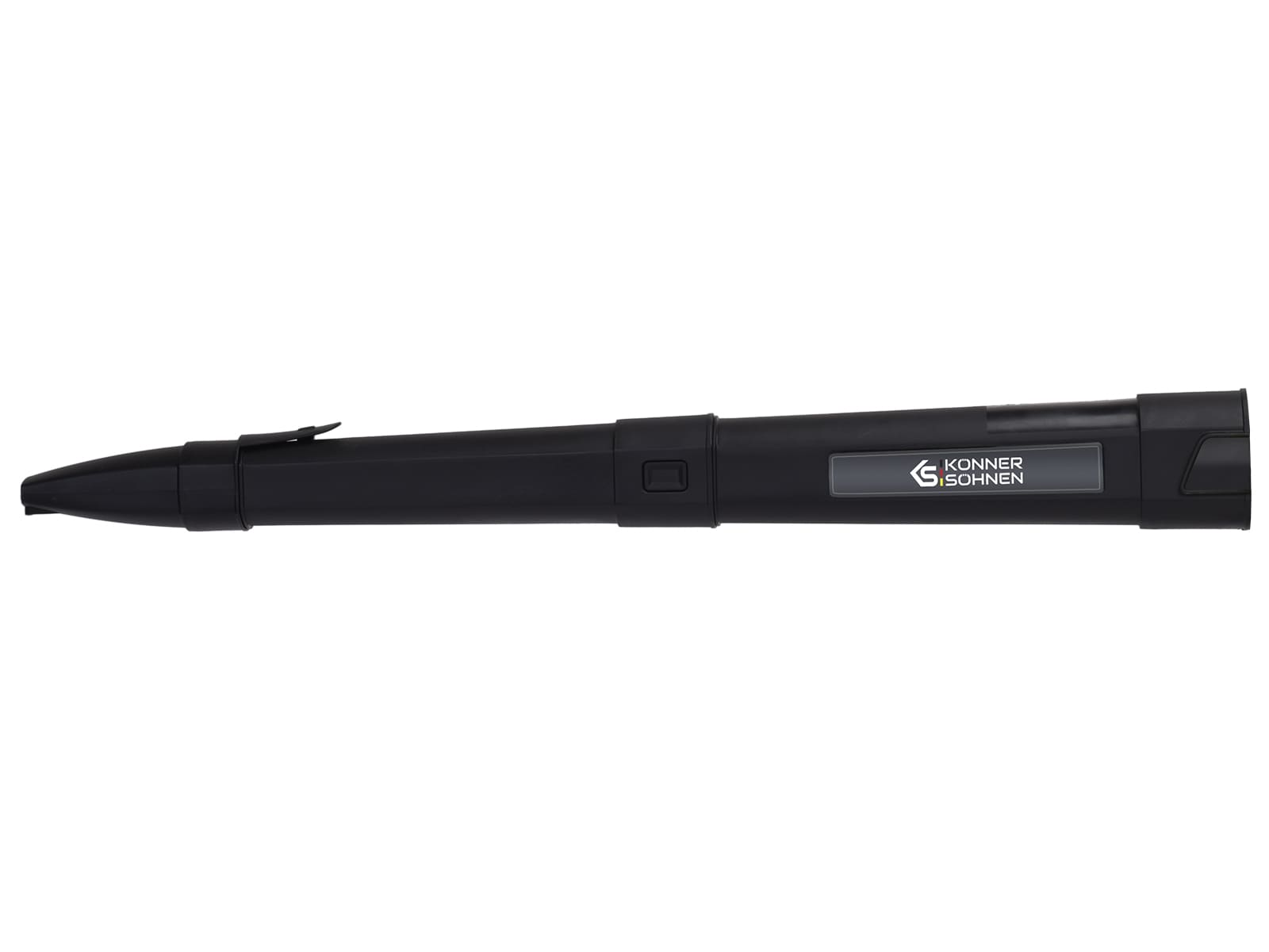 Zwart apparaat, mogelijk een pen. Gemarkeerd met het merk KONNER SOHNEN.