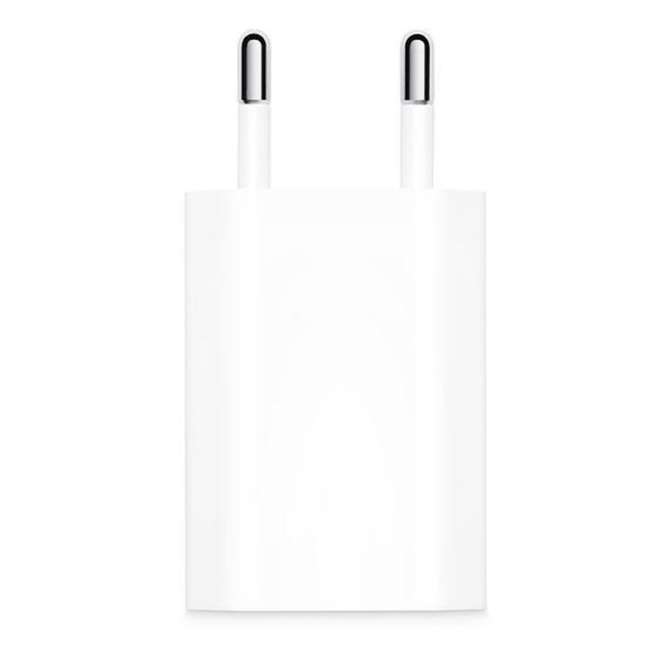 Un caricabatterie per telefono bianco con due spine per prese americane.
