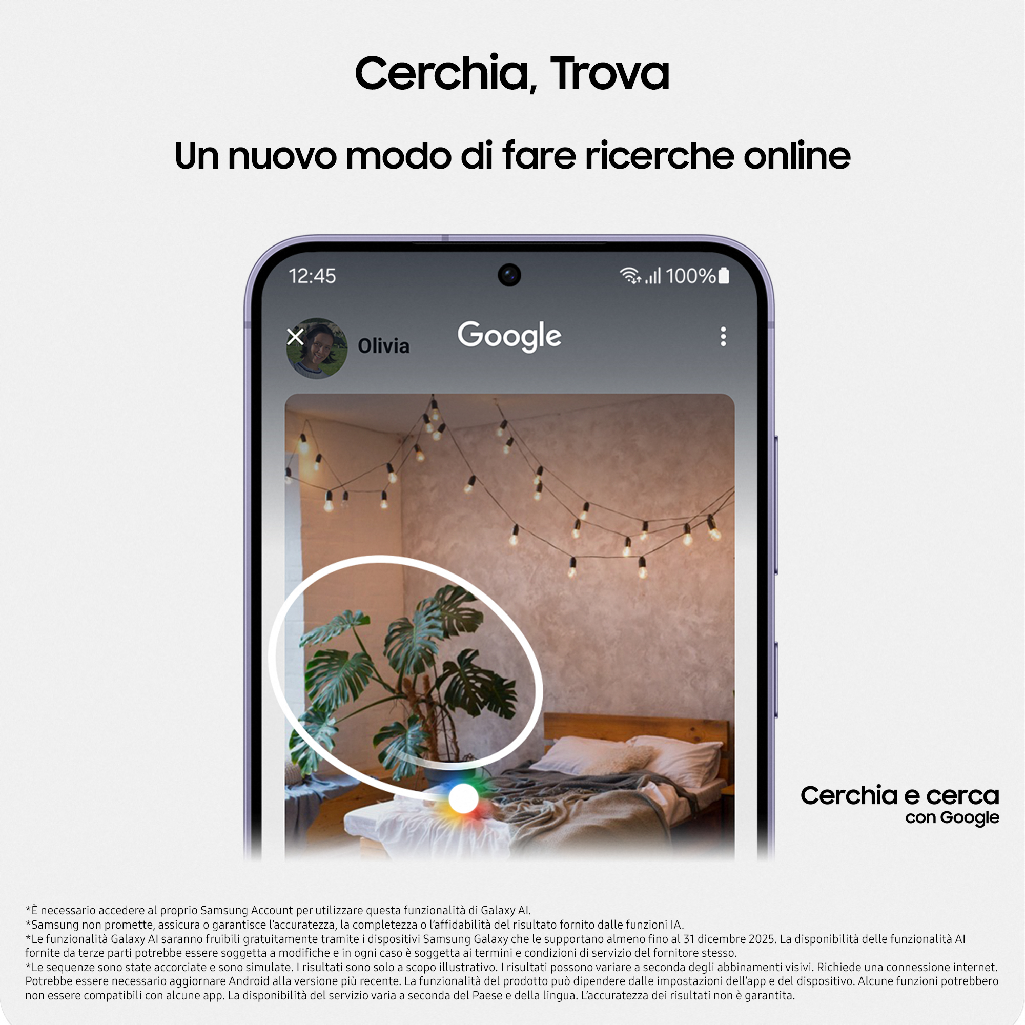 Un teléfono que muestra un resultado de búsqueda. Una mujer busca una foto con una planta.
