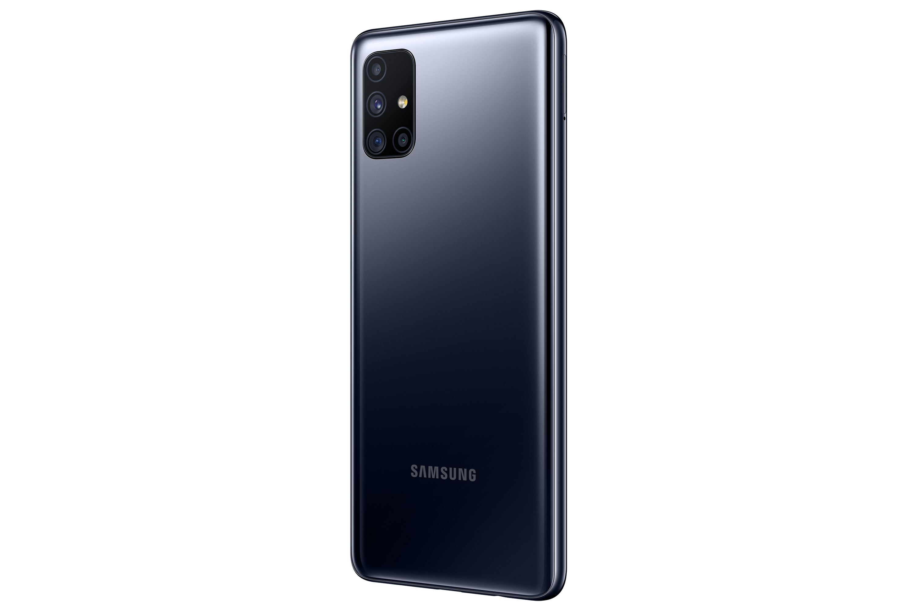 Dunkelblaues Smartphone, Rückansicht, mit mehreren Kameras.
