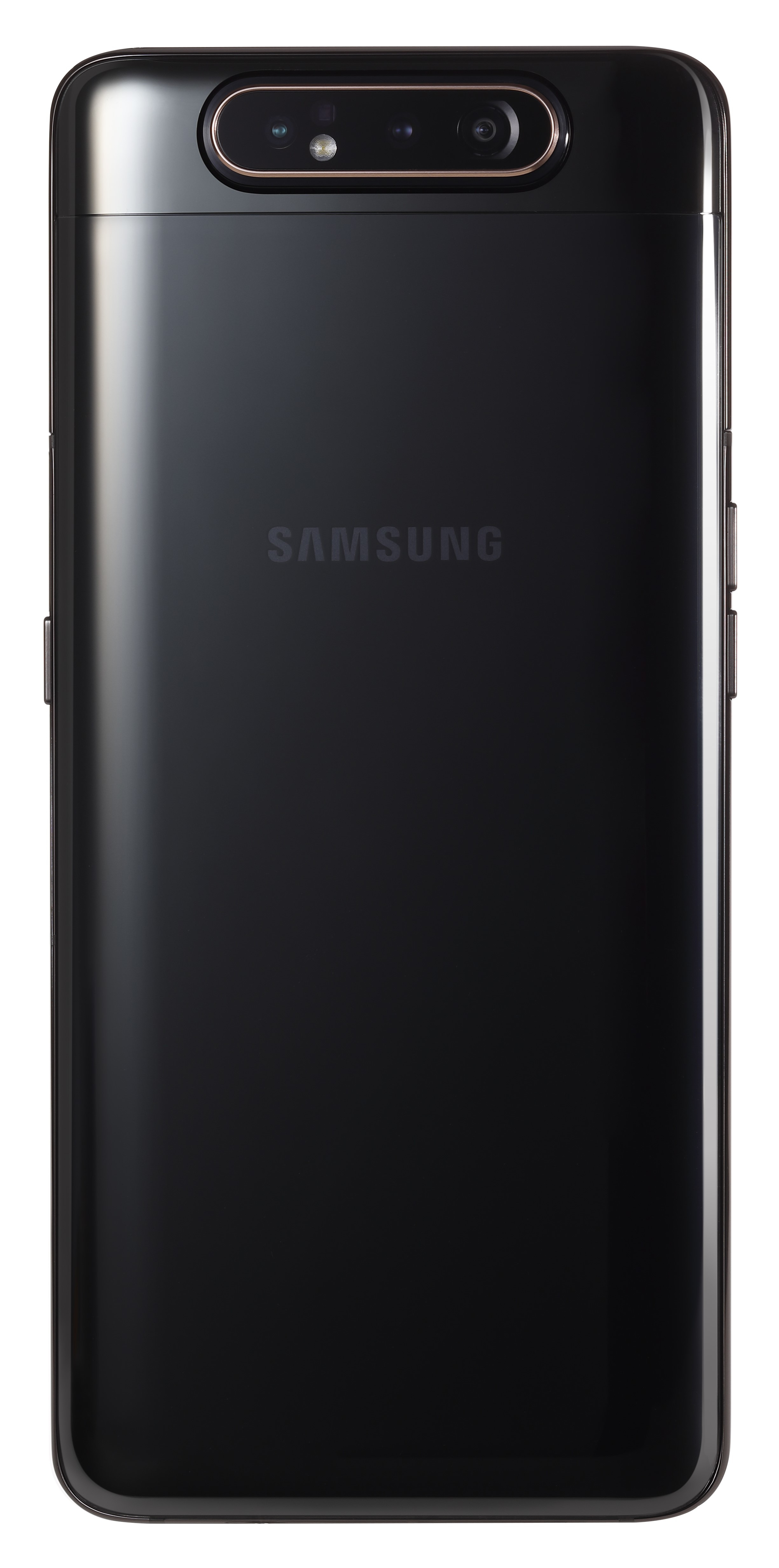 Smartphone Samsung negro, vista trasera, con cámaras.