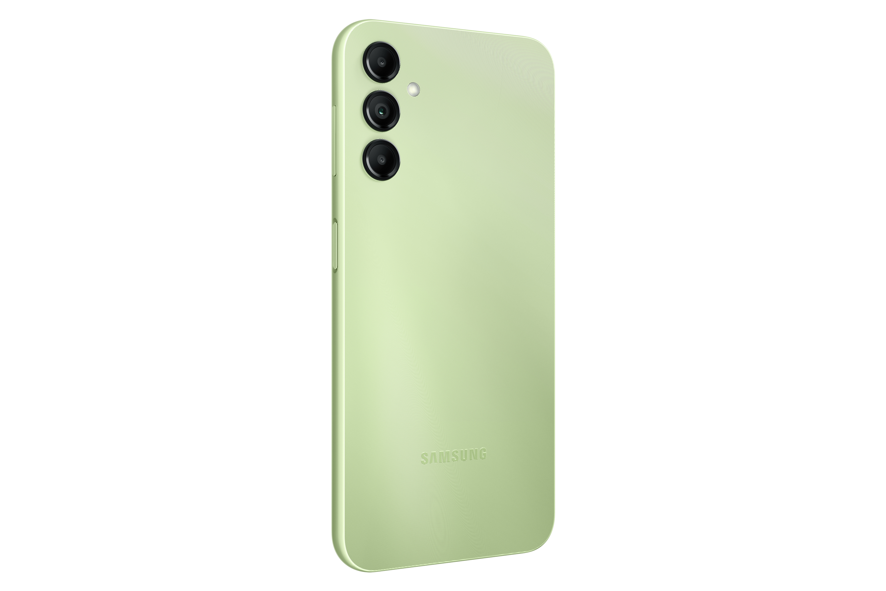 Retro di telefono verde con tre fotocamere e logo Samsung.
