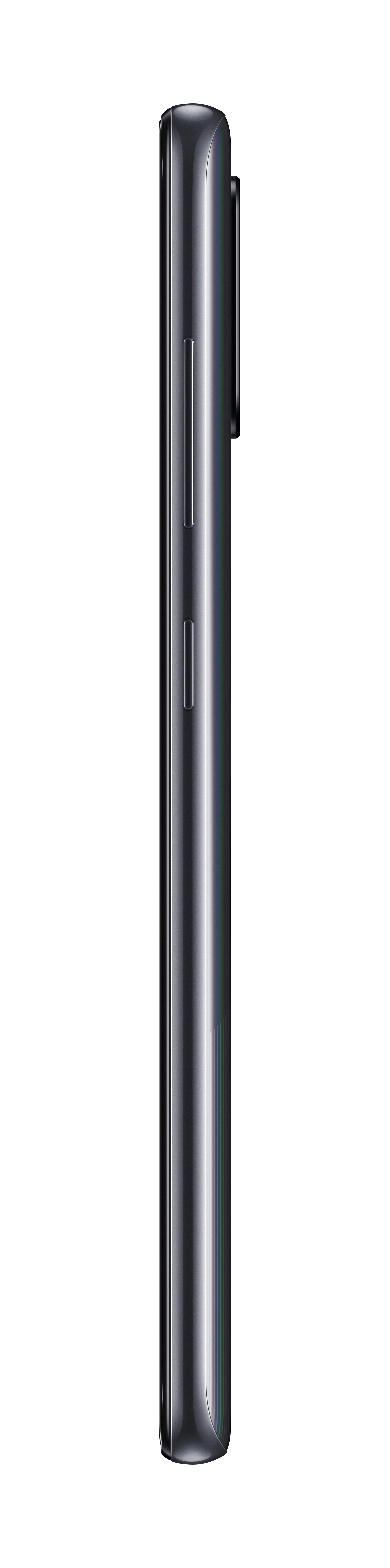 Widok z boku czarnego smartfona z przyciskami z boku.