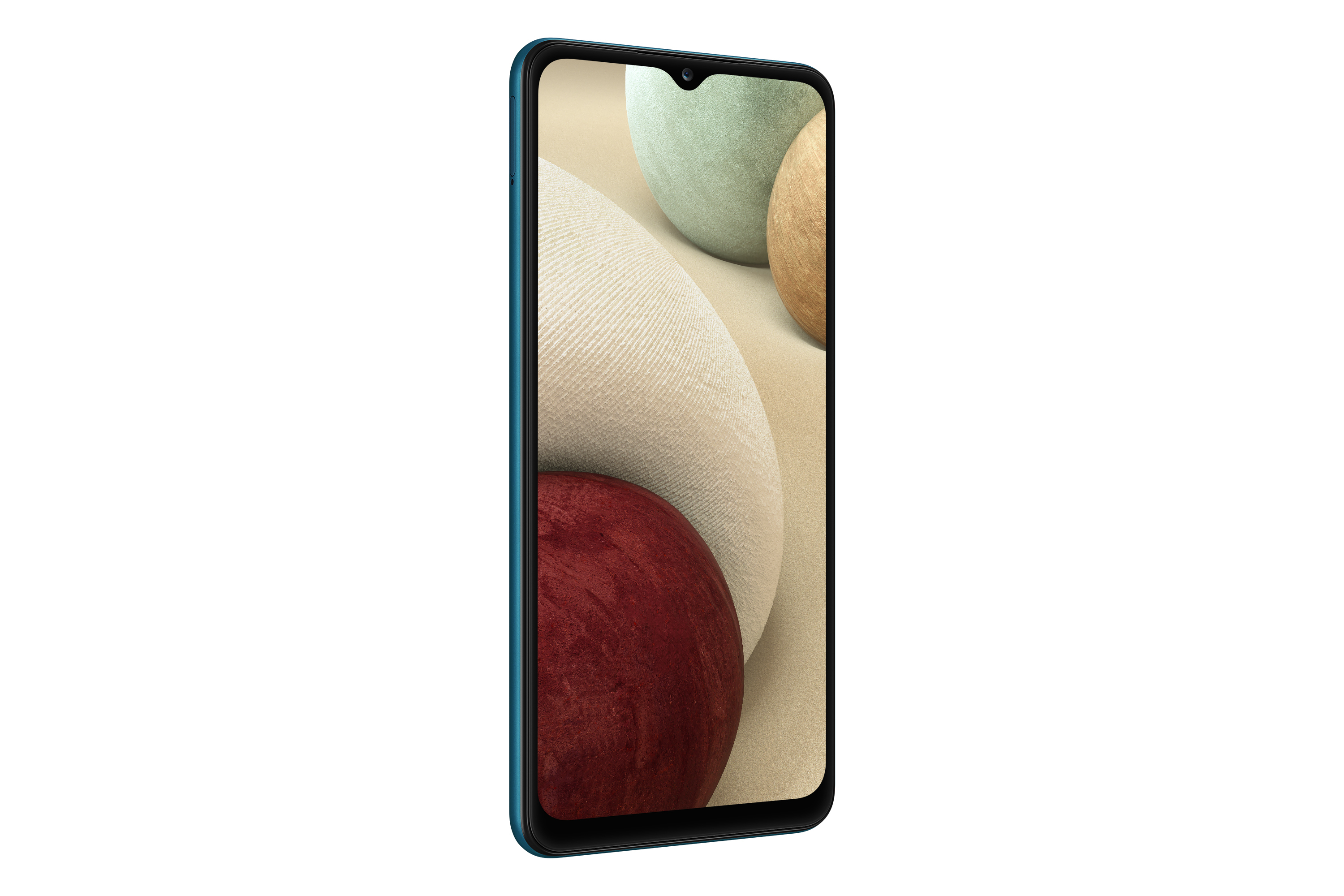Zijaanzicht van smartphone met kleurrijke abstracte achtergrond op het scherm.