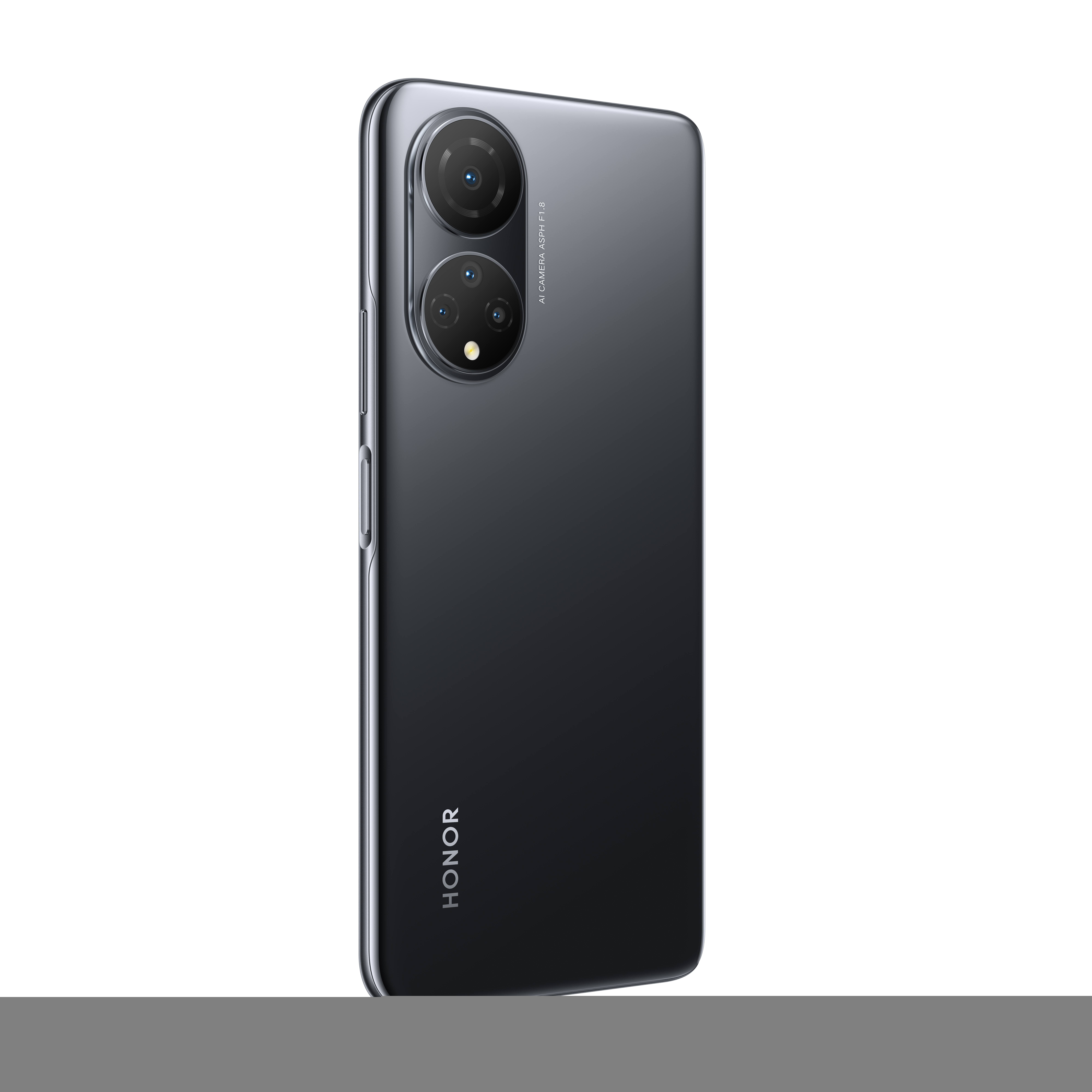 Schwarze Honor-Telefon-Rückansicht, mit Kameramodul und Honor-Logo.