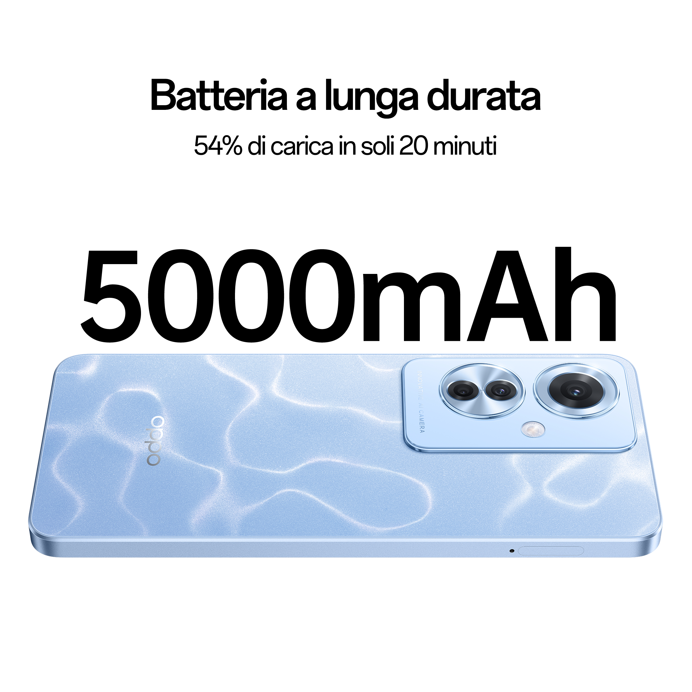 Niebieski telefon z góry, tekst o pojemności baterii, z 5000 mAh.