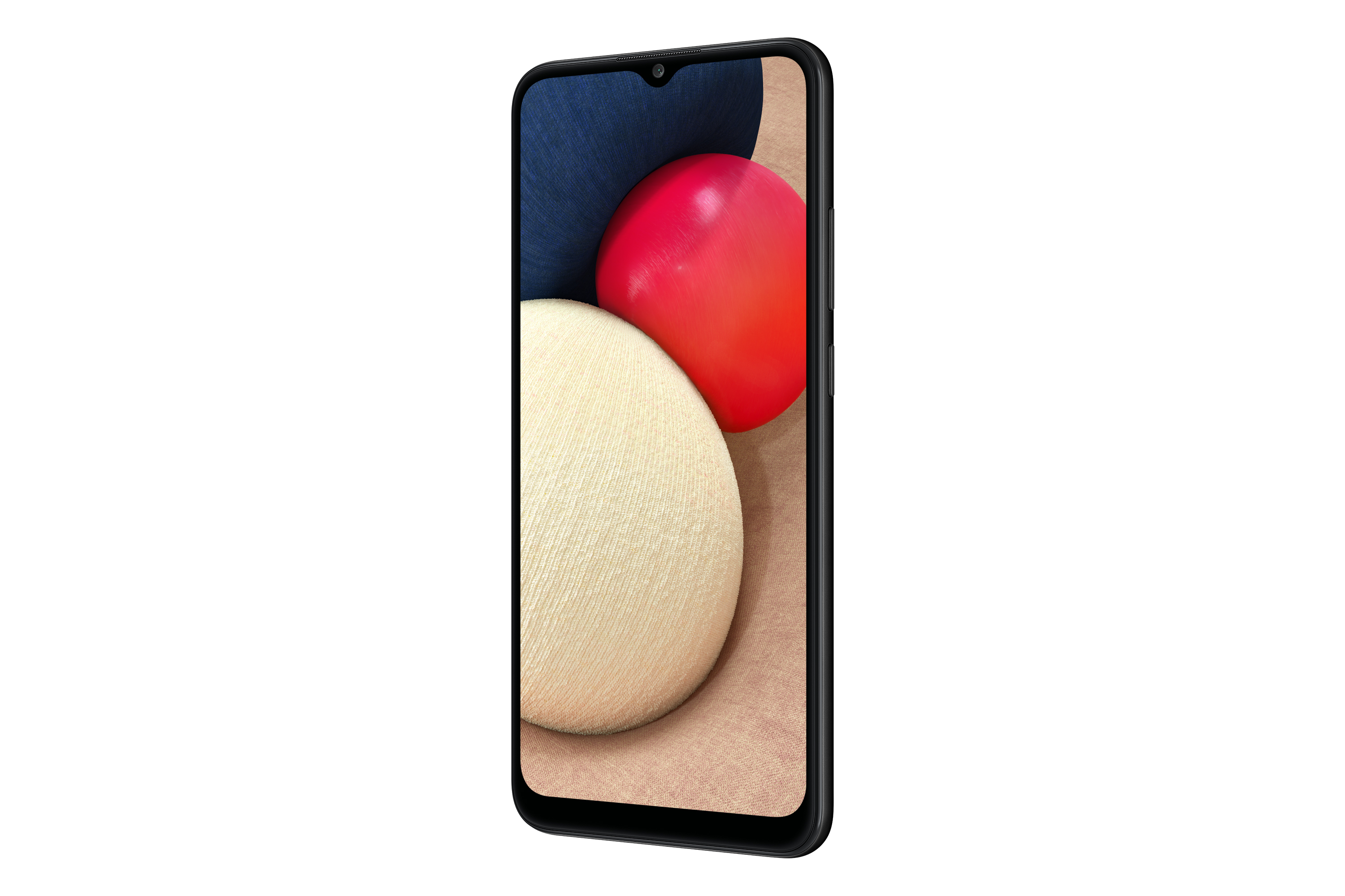 Vista laterale di smartphone con schermo che mostra forme astratte.