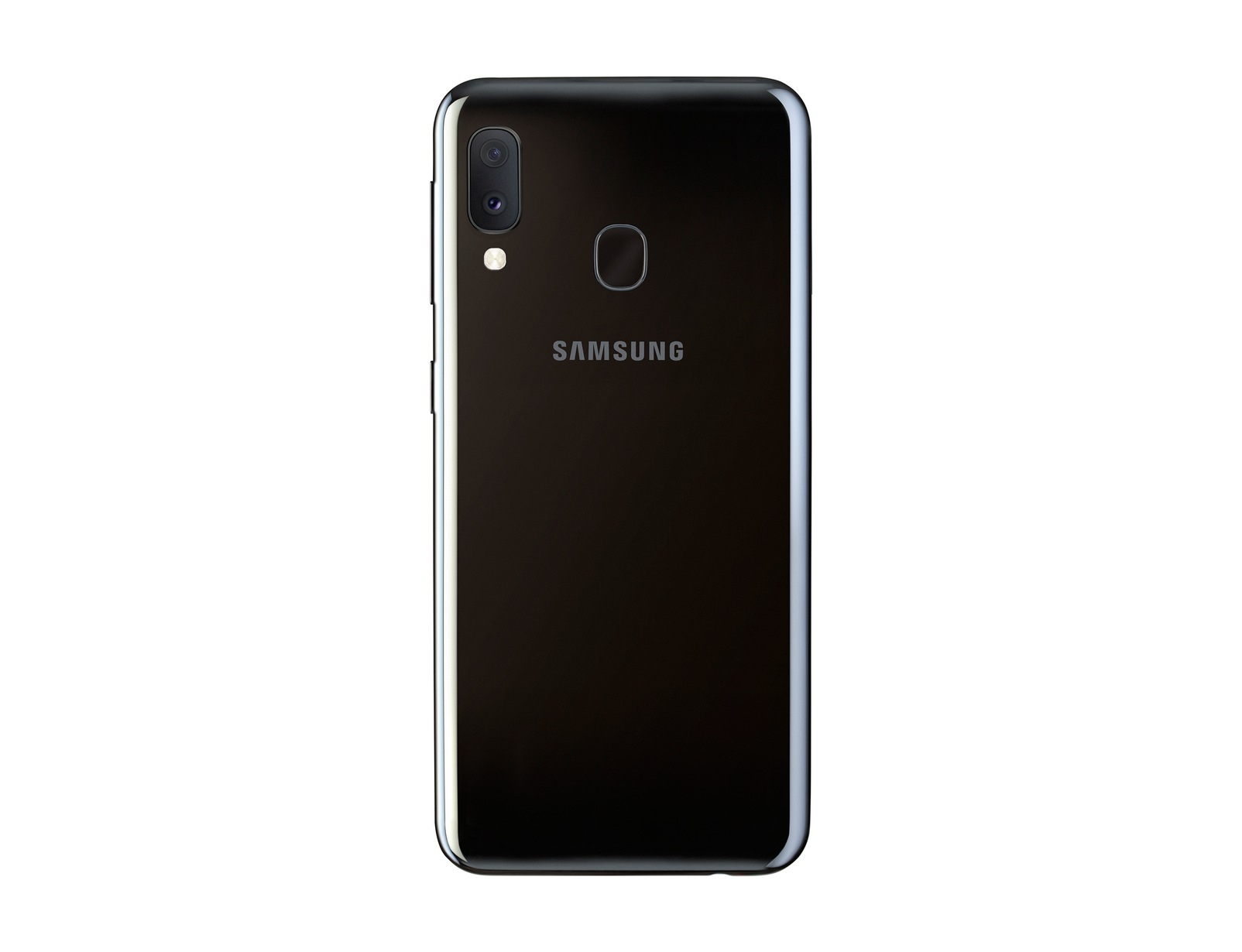 Czarny tył telefonu z logo Samsung i zestawem aparatów.