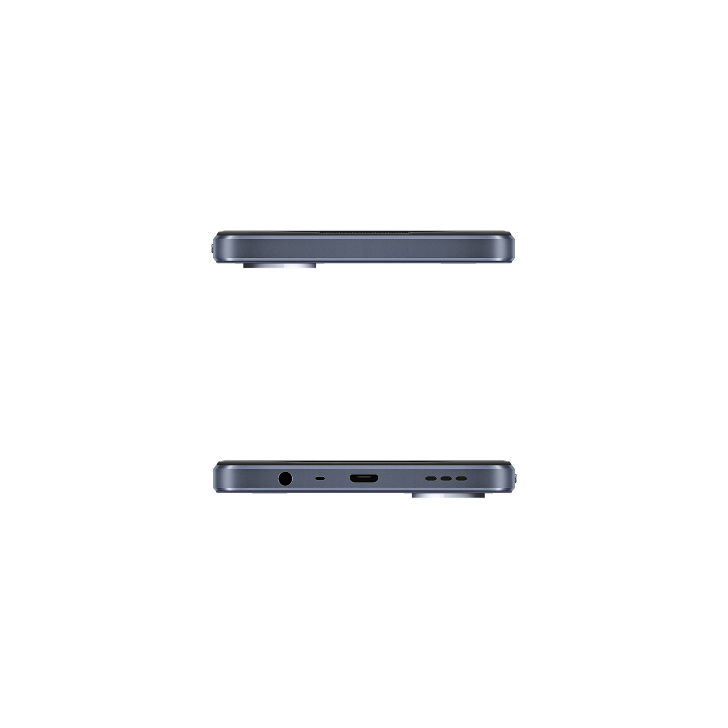 Obraz przedstawia widoki dolny i górny telefonu.