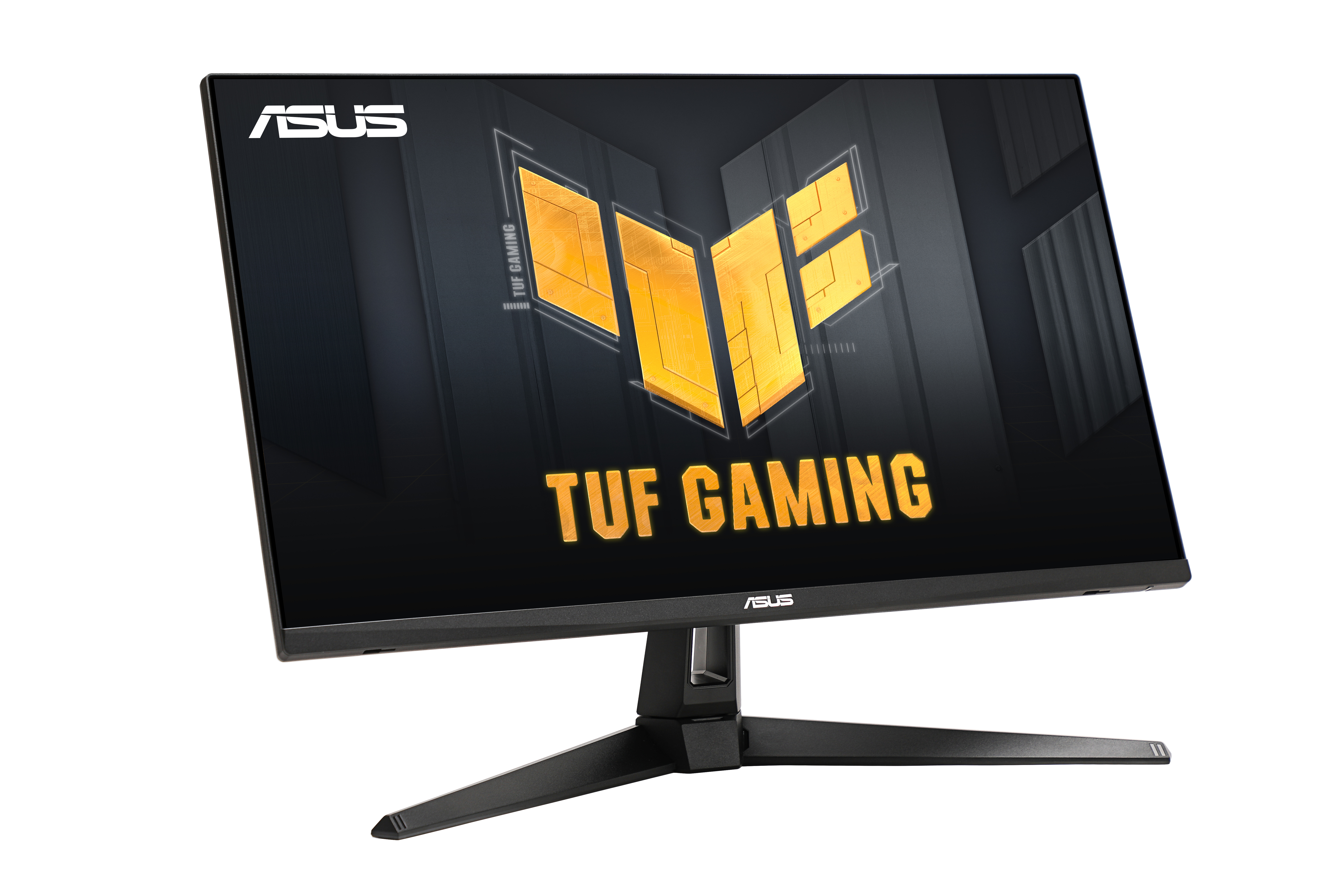 Czarny monitor komputerowy z logo TUF GAMING i marką ASUS.