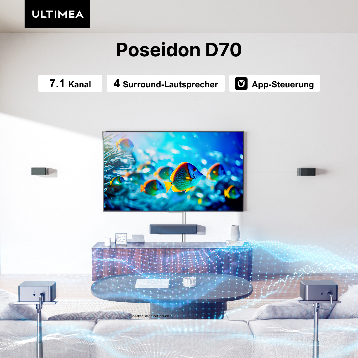 ULTIMEA Poseidon D70 Soundbar met Subwoofer Zwart