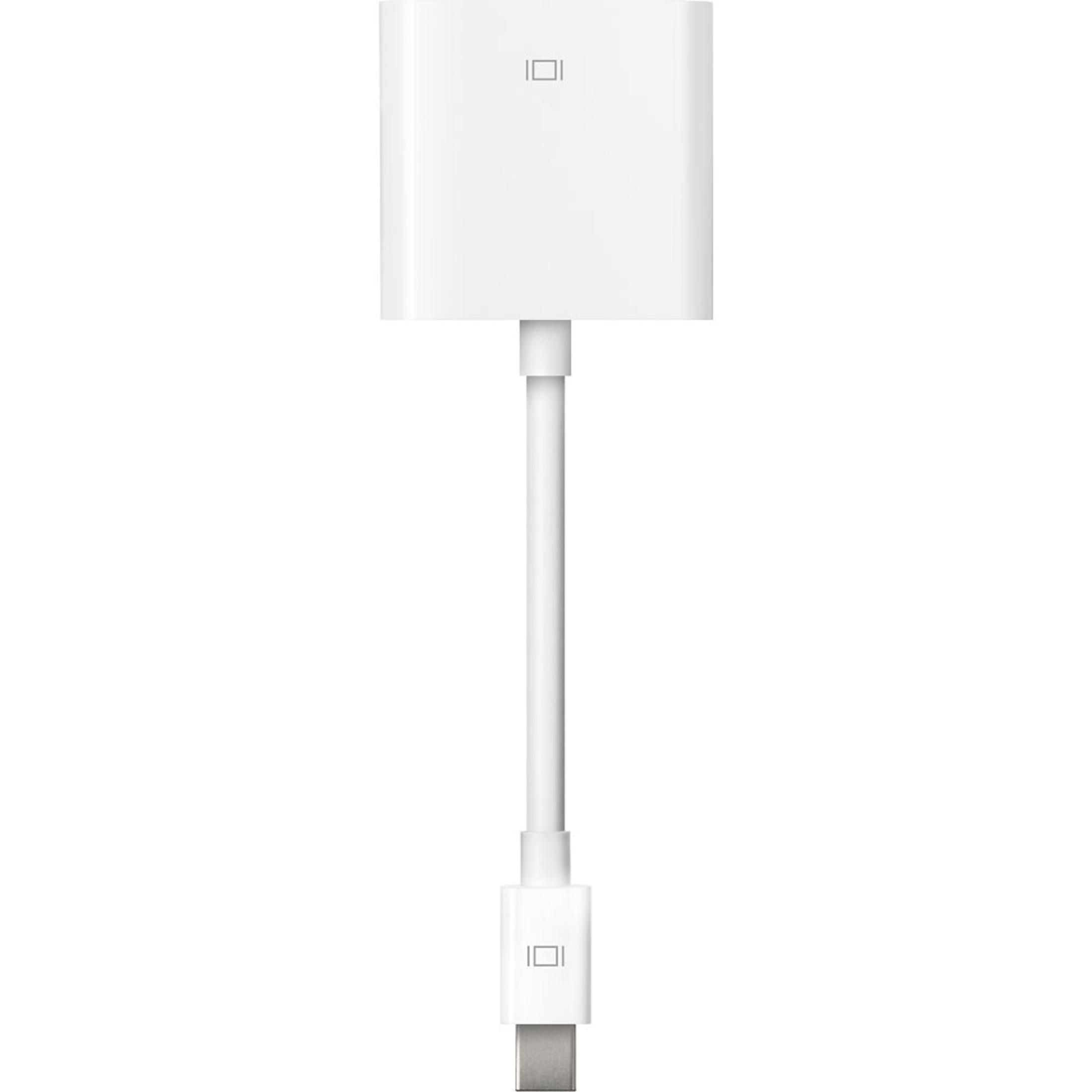 Adaptador blanco con extremo USB y conector cuadrado. Tiene un cable en el medio.