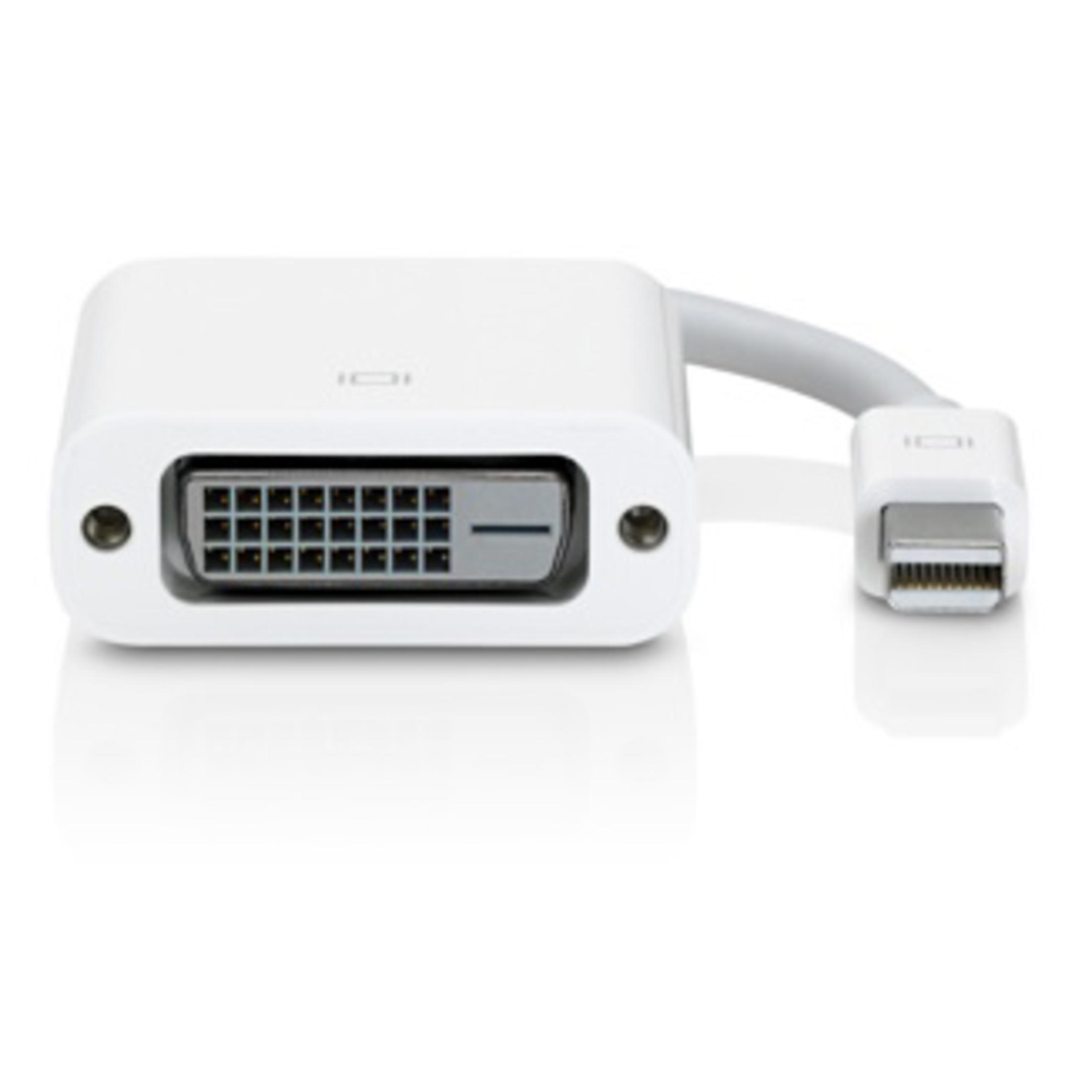 Cable adaptador blanco con conector pequeño y conector más grande, fondo blanco.