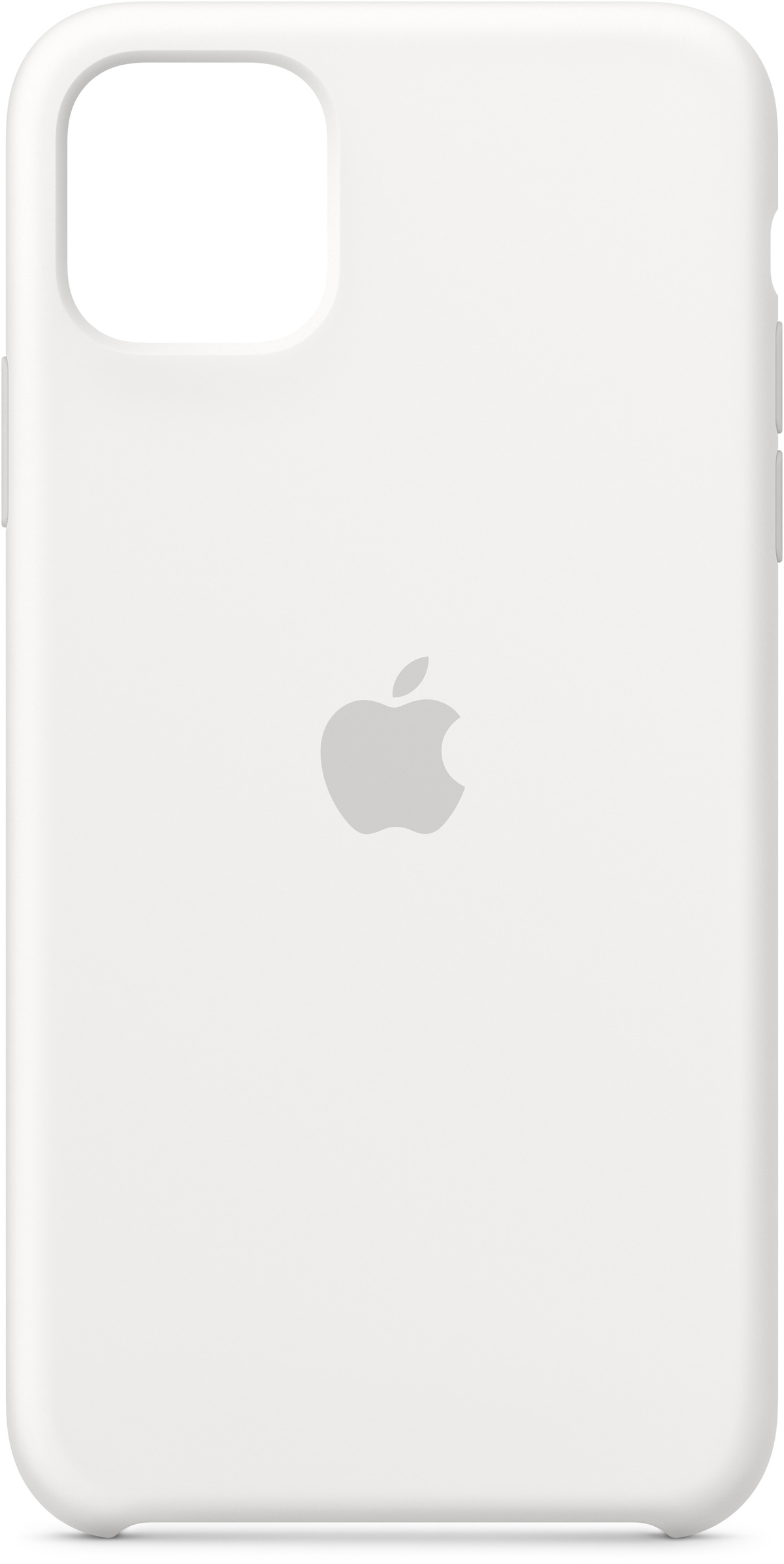 Funda blanca para teléfono con el logotipo de Apple y recorte para la cámara.