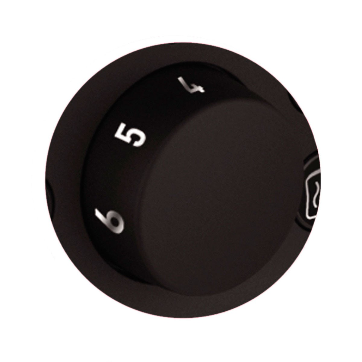 Czarny gałka z liczbami 6, 5 i 4.