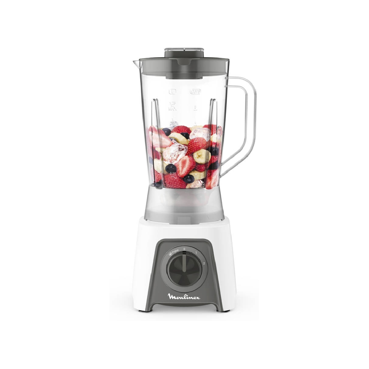 FRULLATORE MOULINEX Blendeo+ LM2C01, Potenza 450 W, Caraffa da 1.5 l, 2 velocità, Plastica, Zelkrom, Con: FRULLATORE, BIANCO