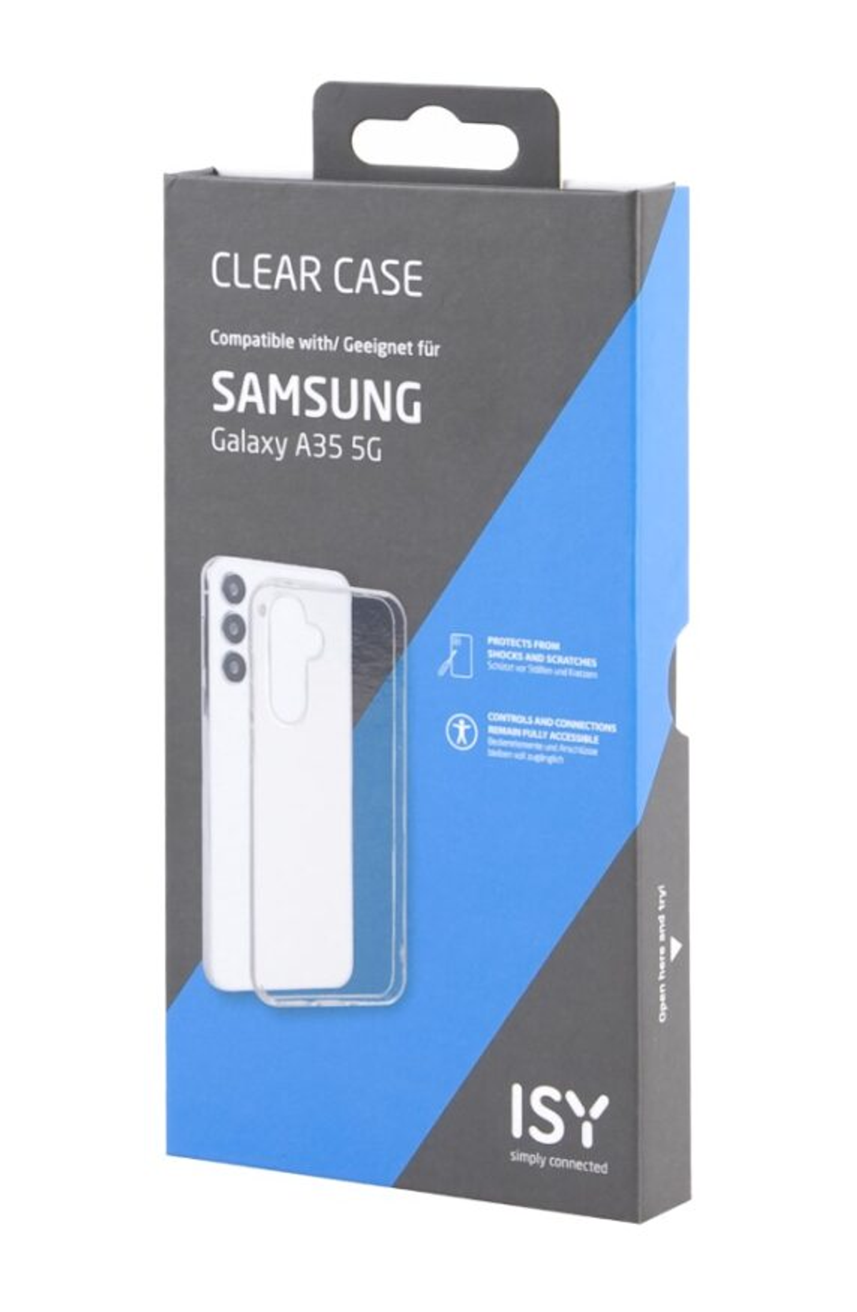 Eine transparente Handyhülle für das Samsung Galaxy A35 5G. Die Hülle ist transparent.