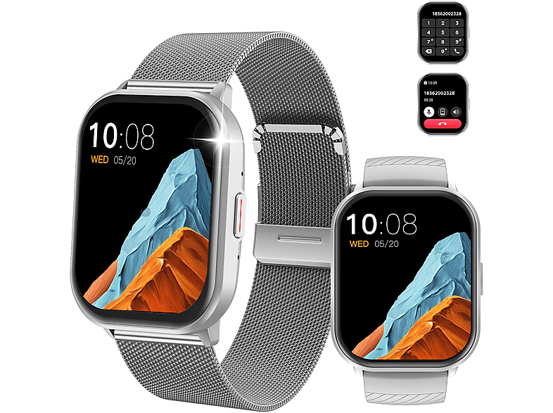 SYTIFRO ZL99J Smartwatch Silikon, 220 mm, Schwarz/Gold/Silver