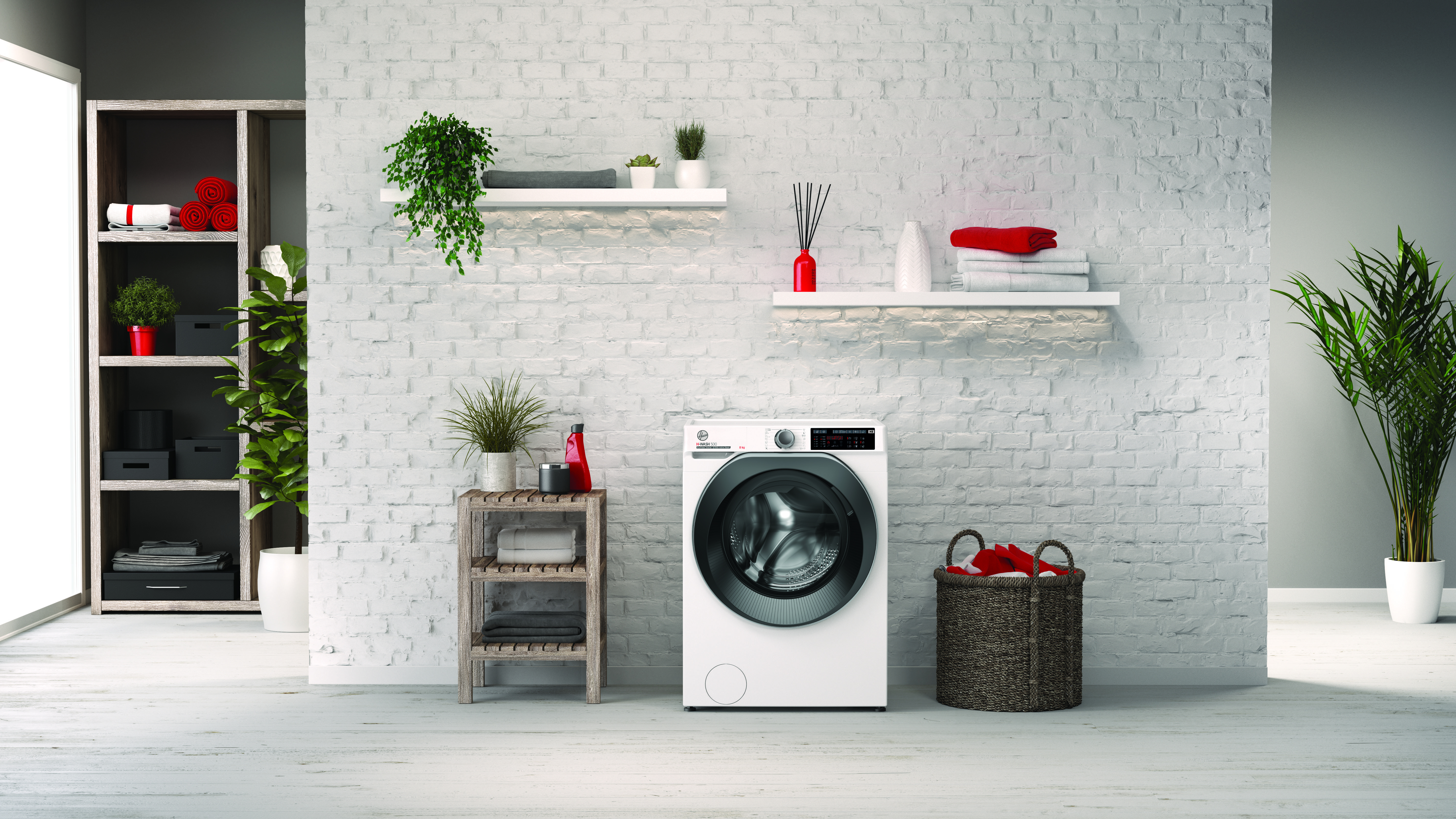 HOOVER HWQ 58AMBS/1-S H-WASH 500 Waschmaschine (8 kg, 1451 U/Min., A)