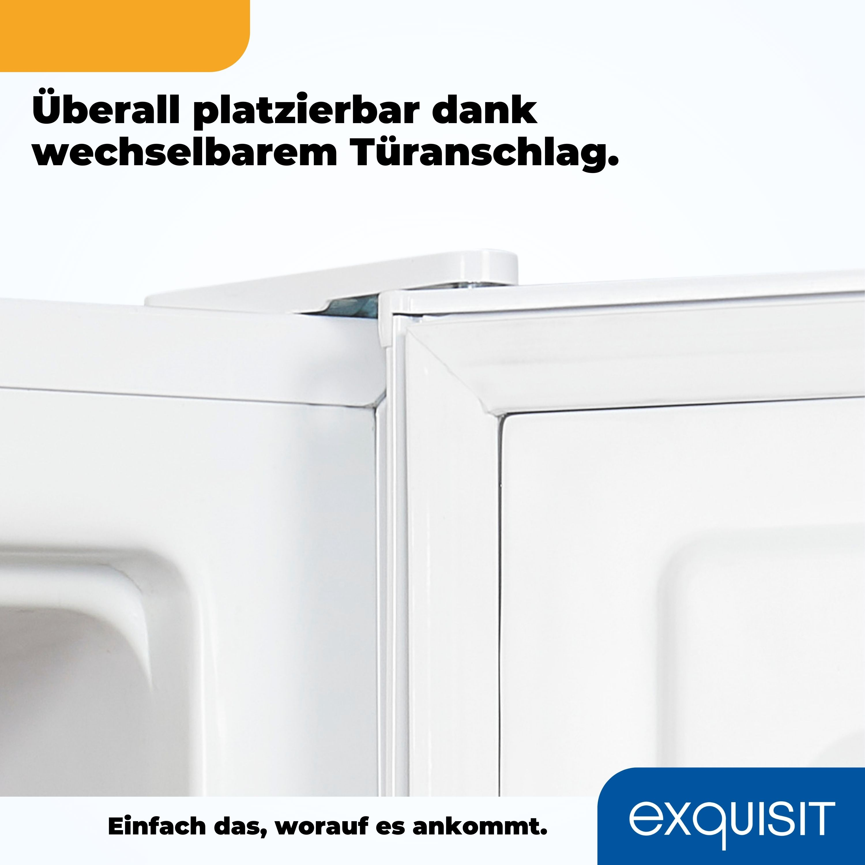 Eine weiße Gerätetür mit weißem Griff, die eine Produktfunktion zeigt.