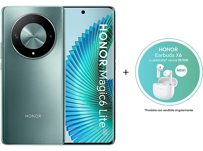 Móvil - HONOR Magic6 Lite 5G + Earbuds X6