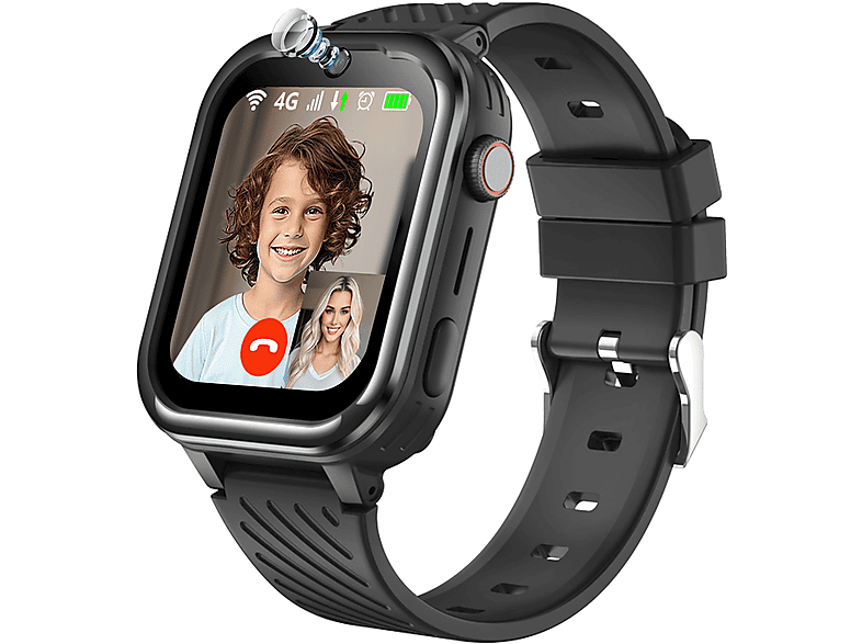 RALIO D39 Kinder Smartwatch Silikon, 240 mm, Rosa/Blau/Schwarz/Grau