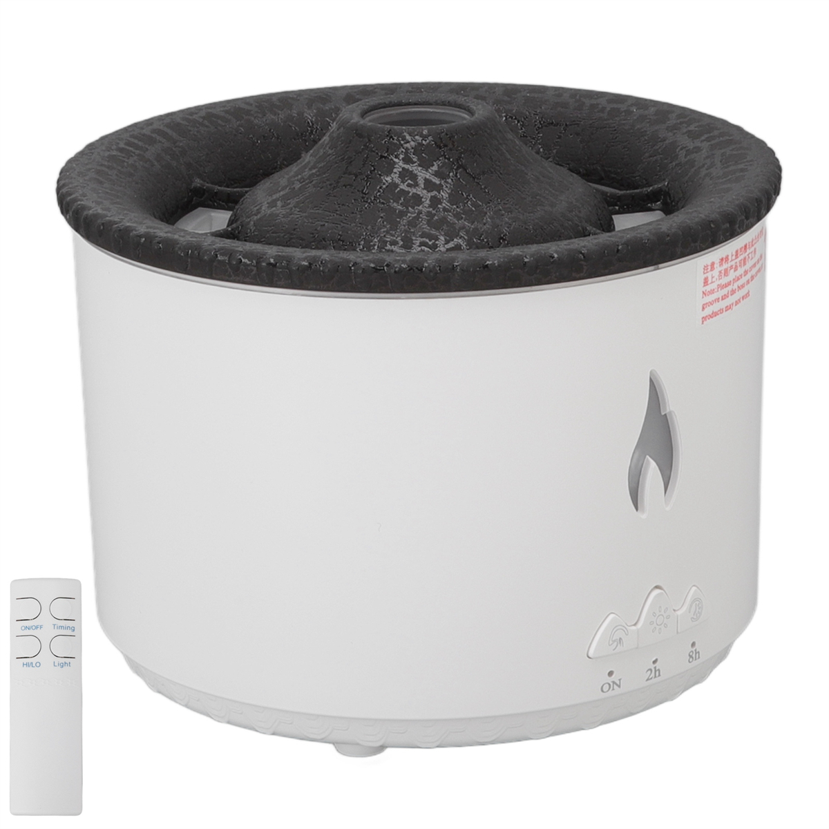 Weiß-schwarzer Diffusor für ätherische Öle mit Fernbedienung.