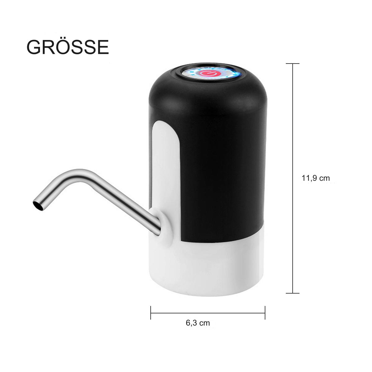 Eine schwarz-weiße Wasserpumpe mit Messungen.