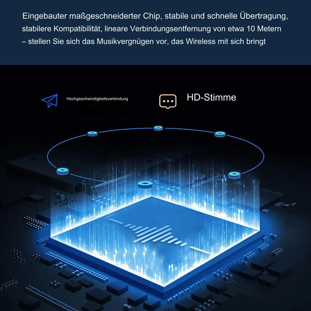 Eine blaue digitale Schnittstelle mit blauen Linien, die drahtlose Kommunikation darstellen.