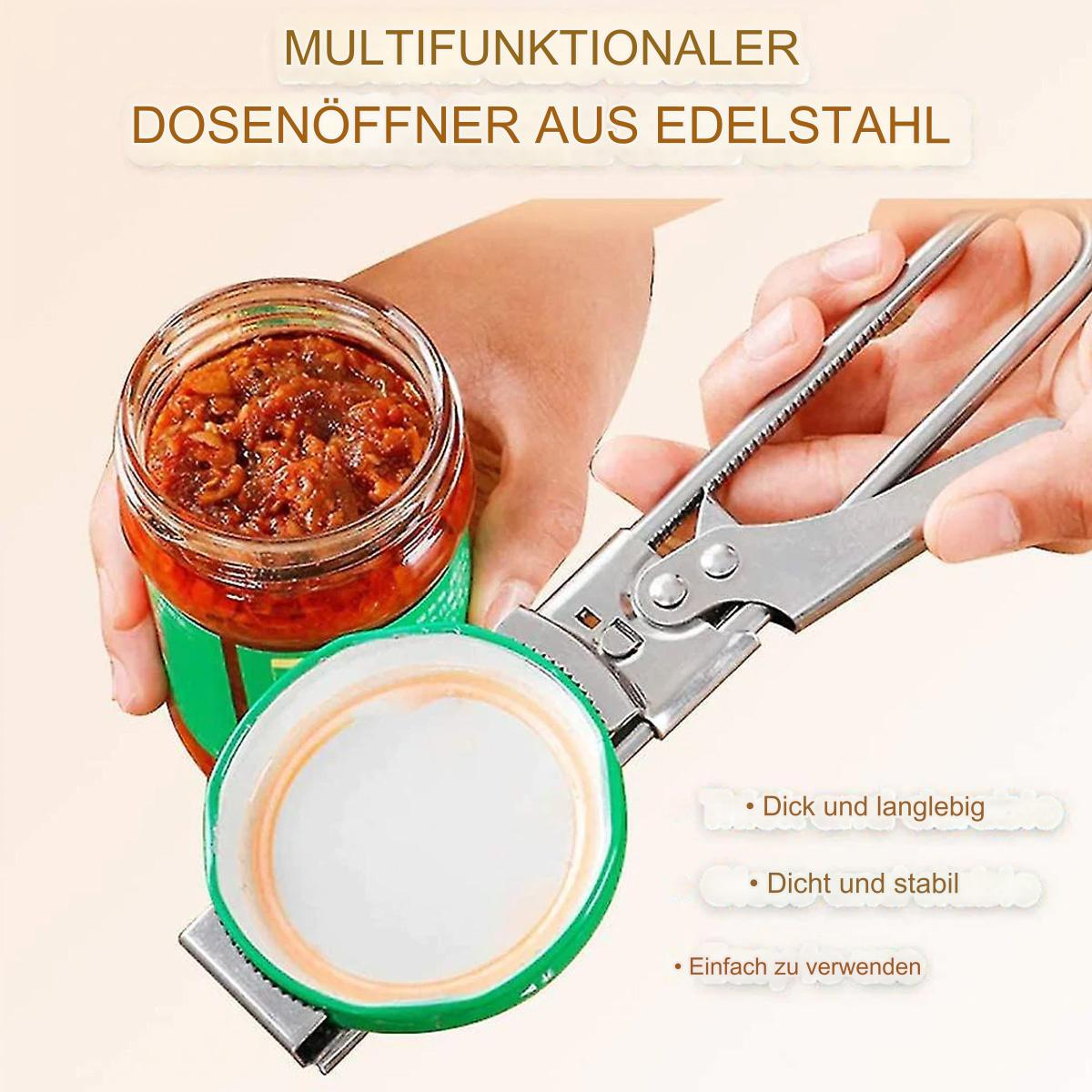 Edelstahl-Glasöffner. Griff und Mechanismus zum Greifen und Öffnen von Gläsern.