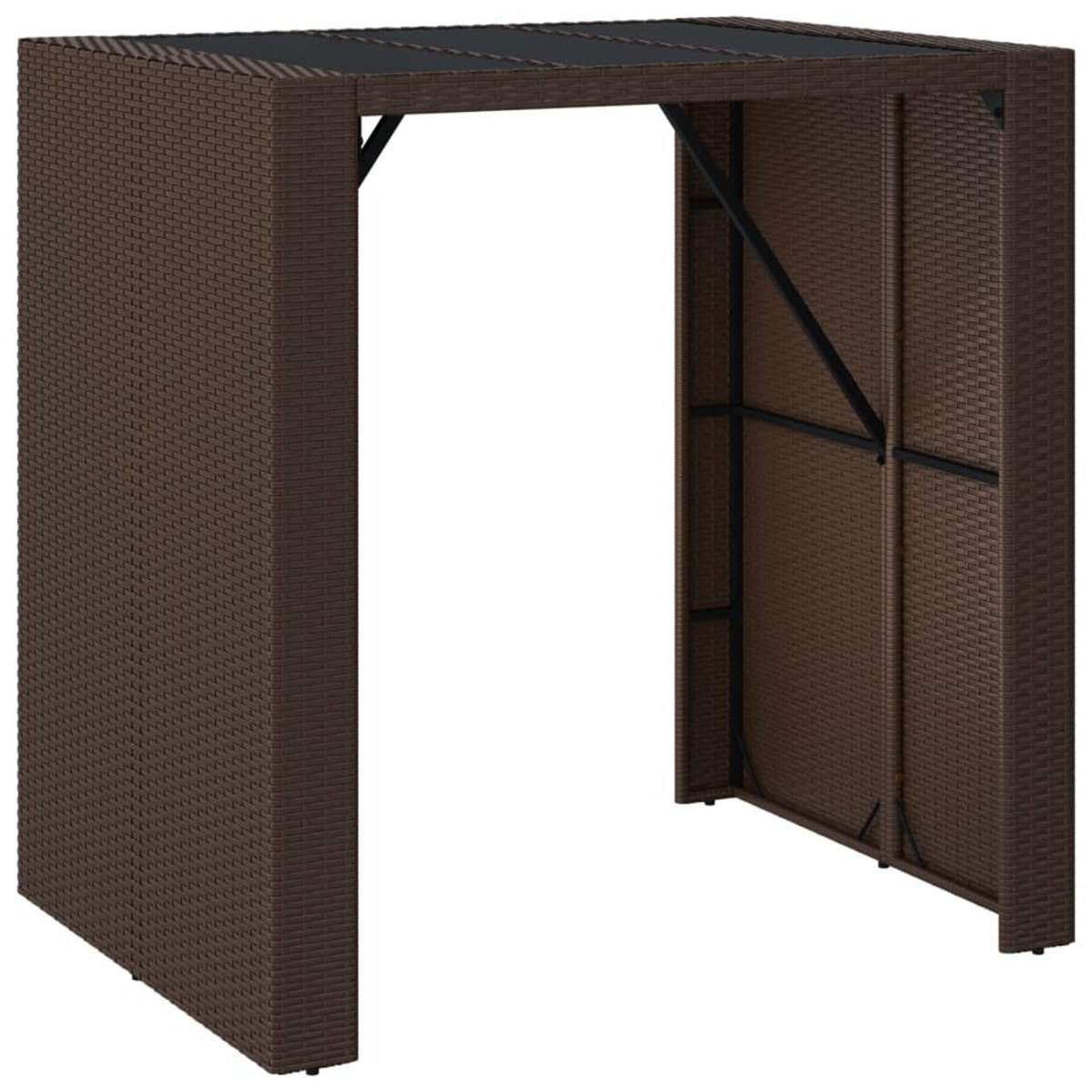 Braune gewebte Outdoor-Barstruktur mit schwarzer Oberseite.