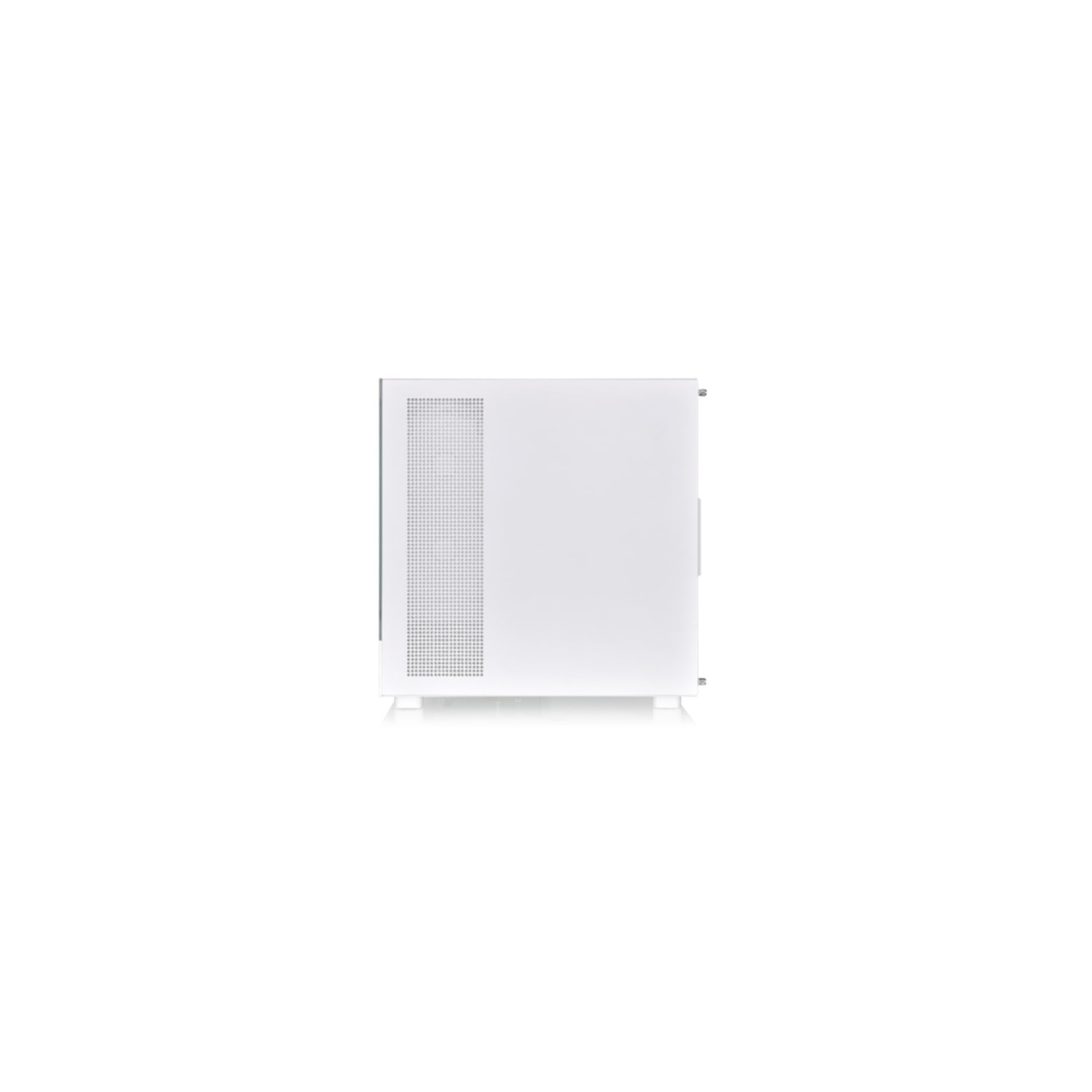 White computer case, side view, isolated. The background is plain white.