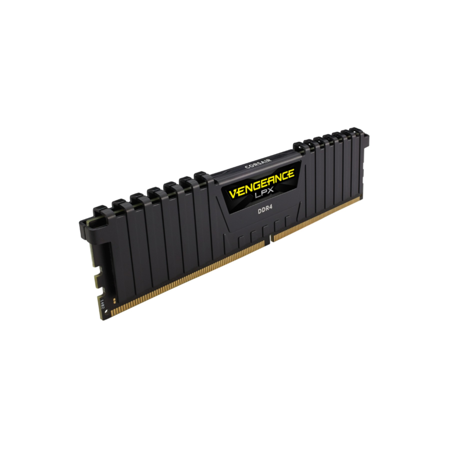 Schwarzes RAM-Modul mit den Aufschriften CORSAIR und VENGEANCE LPX DDR4.