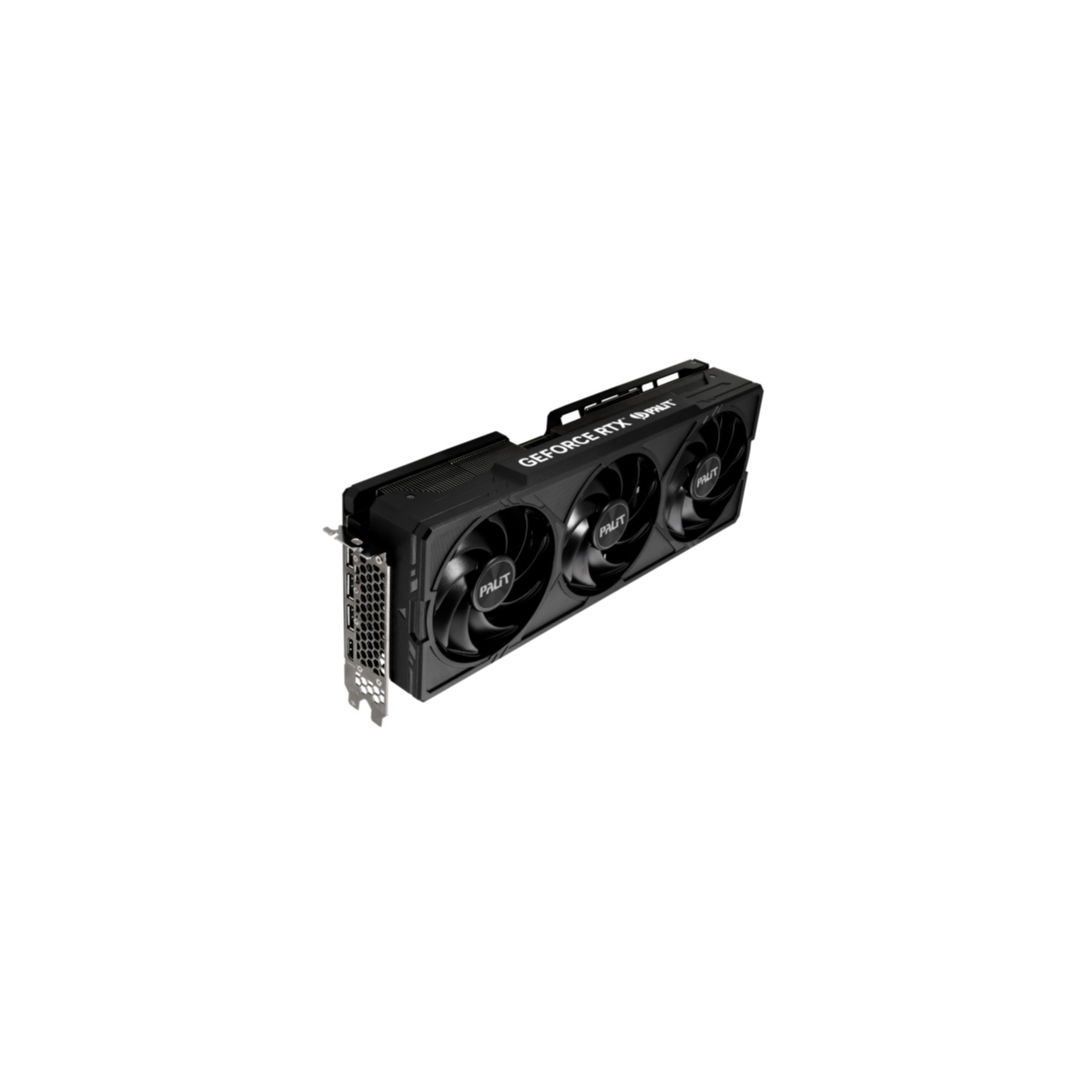 Scheda grafica nera con tre ventole. Ha il logo 'PALIT' e 'GEFORCE RTX 3070'.