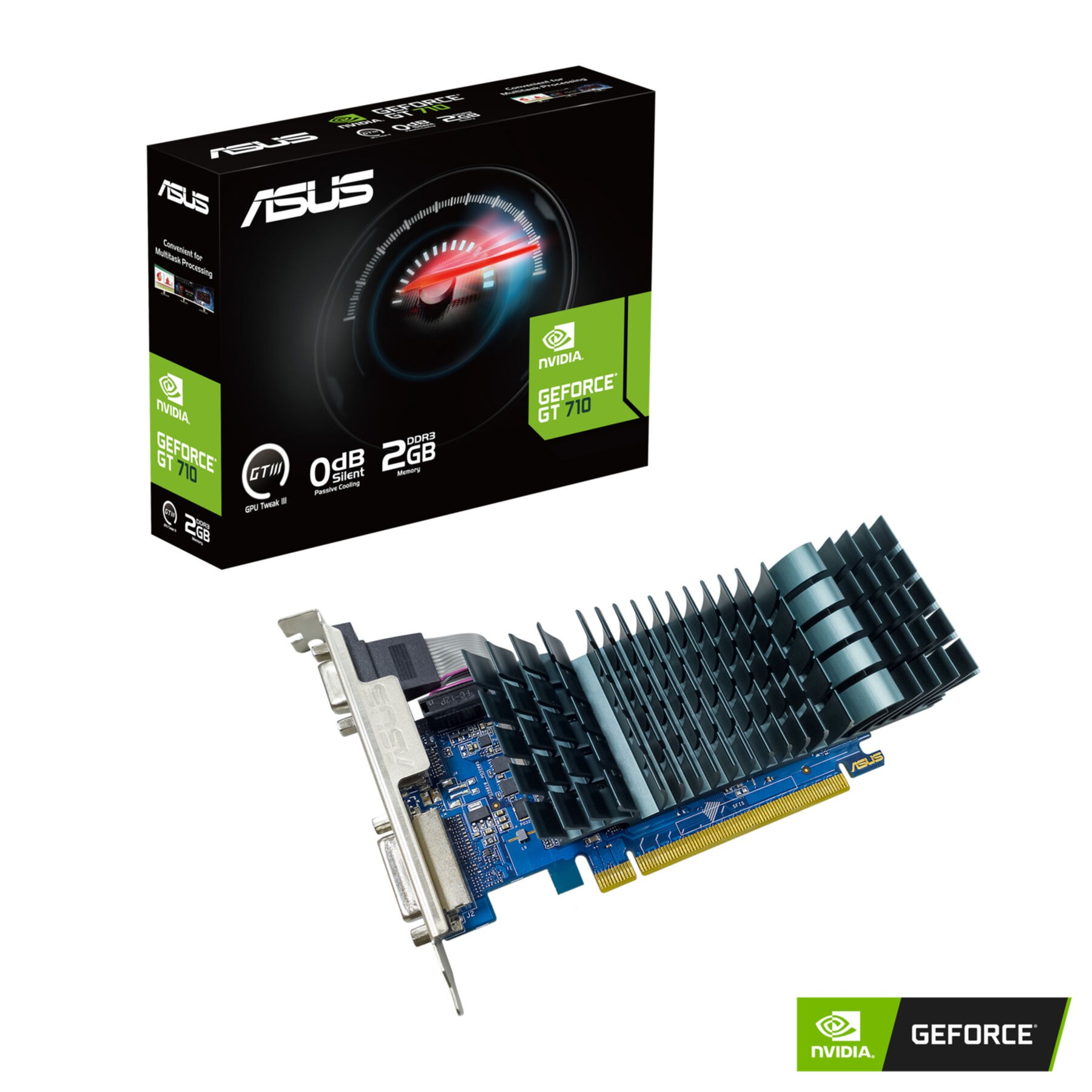 ASUS NVIDIA GeForce GT 710 2 GB GDDR3 EVO, SCHEDA GRAFICA, 2 GB