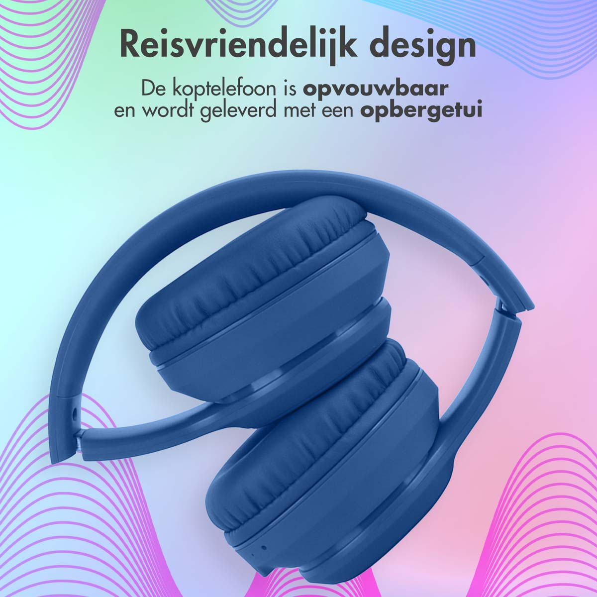 IMOSHION Children's Headset with LED Lighting and Volume Limiter - AUX / Bluetooth Kids Over-ear Headphones Blue}