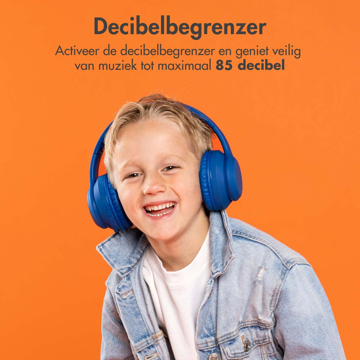 IMOSHION Children's Headset with LED Lighting and Volume Limiter - AUX / Bluetooth Kids Over-ear Headphones Blue}