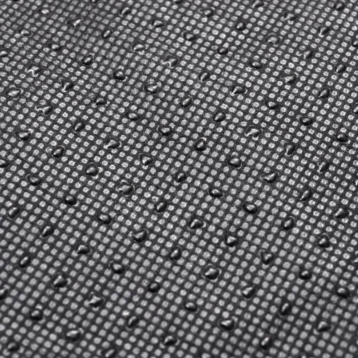 Nahaufnahme einer schwarzen Anti-Rutsch-Matte mit kleinen, erhabenen Punkten. Die Oberfläche ist strukturiert.