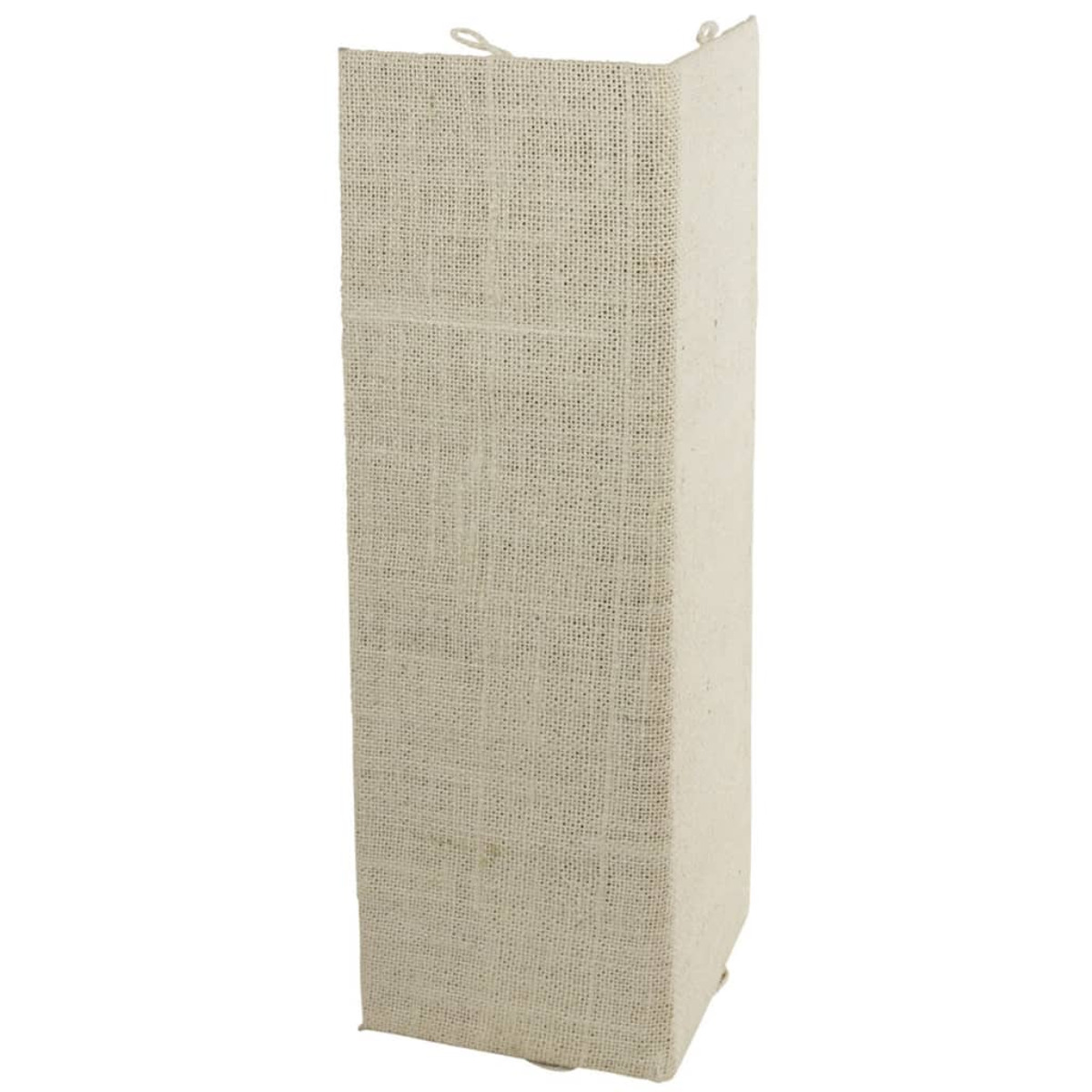 Borsa beige per bottiglie di vino. Sfondo bianco.