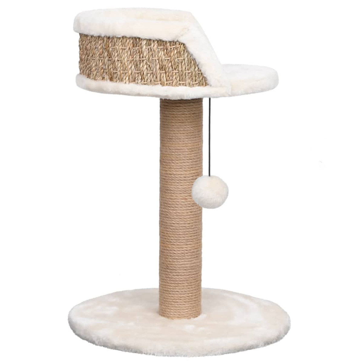 Katzenbaum mit Liege, Kratzbaum und hängendem Spielzeug.