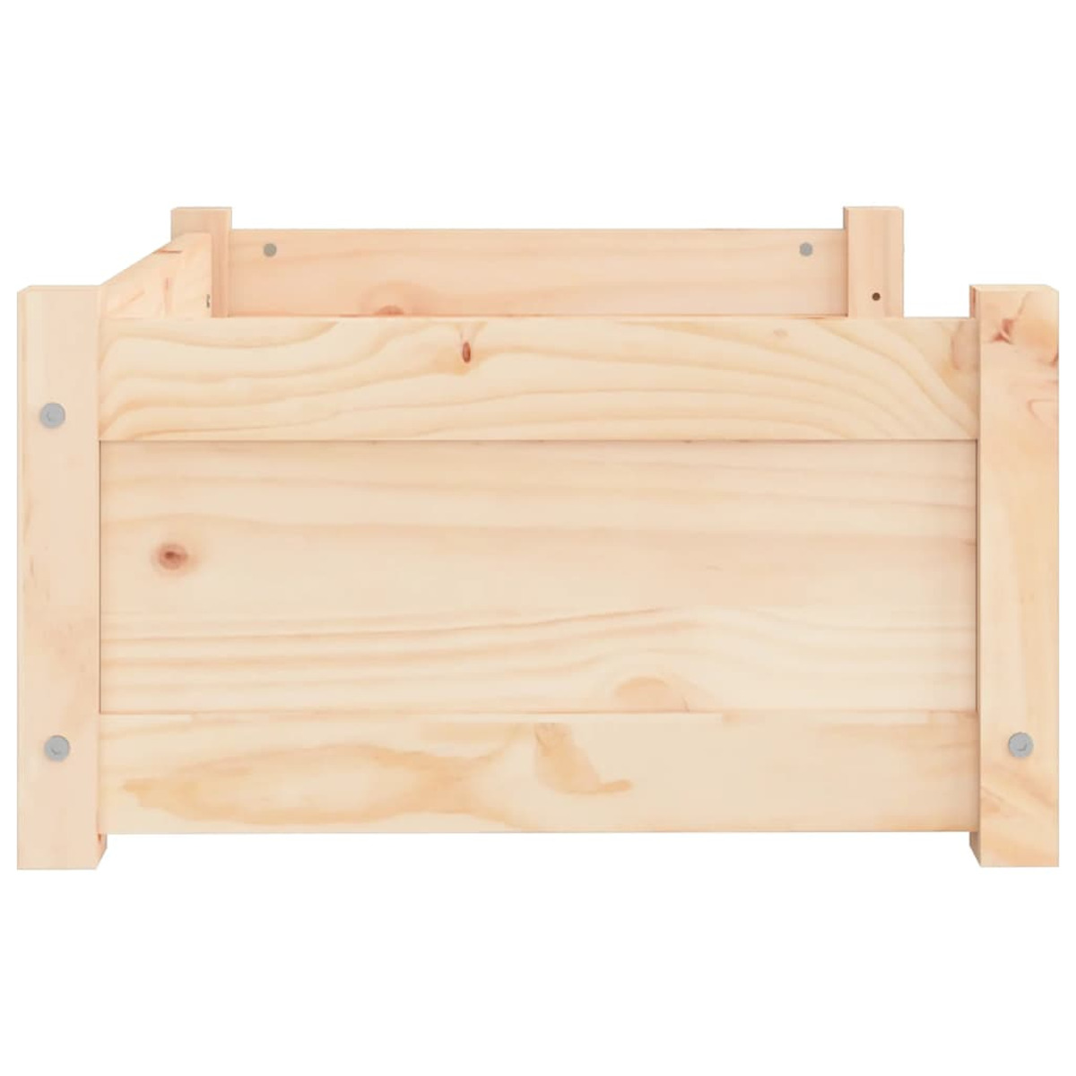 Bettrahmen aus Holz, hellbraun. Draufsicht.