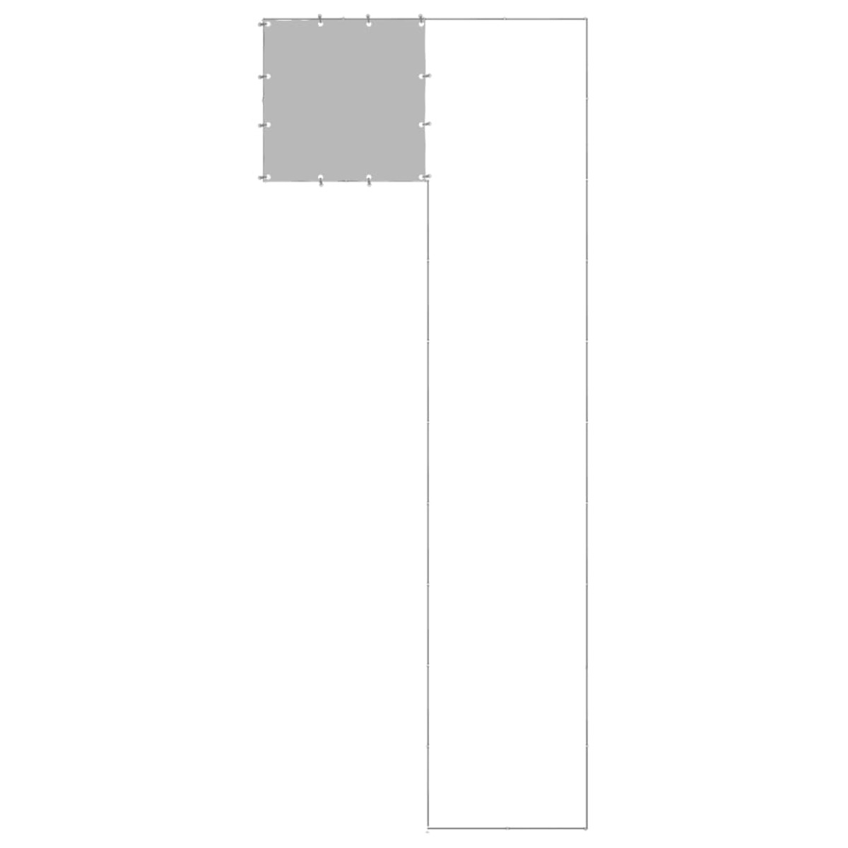 Abstraktes grau-weißes Design. Es sieht aus wie eine Flagge oder ein Schild auf weißem Hintergrund.
