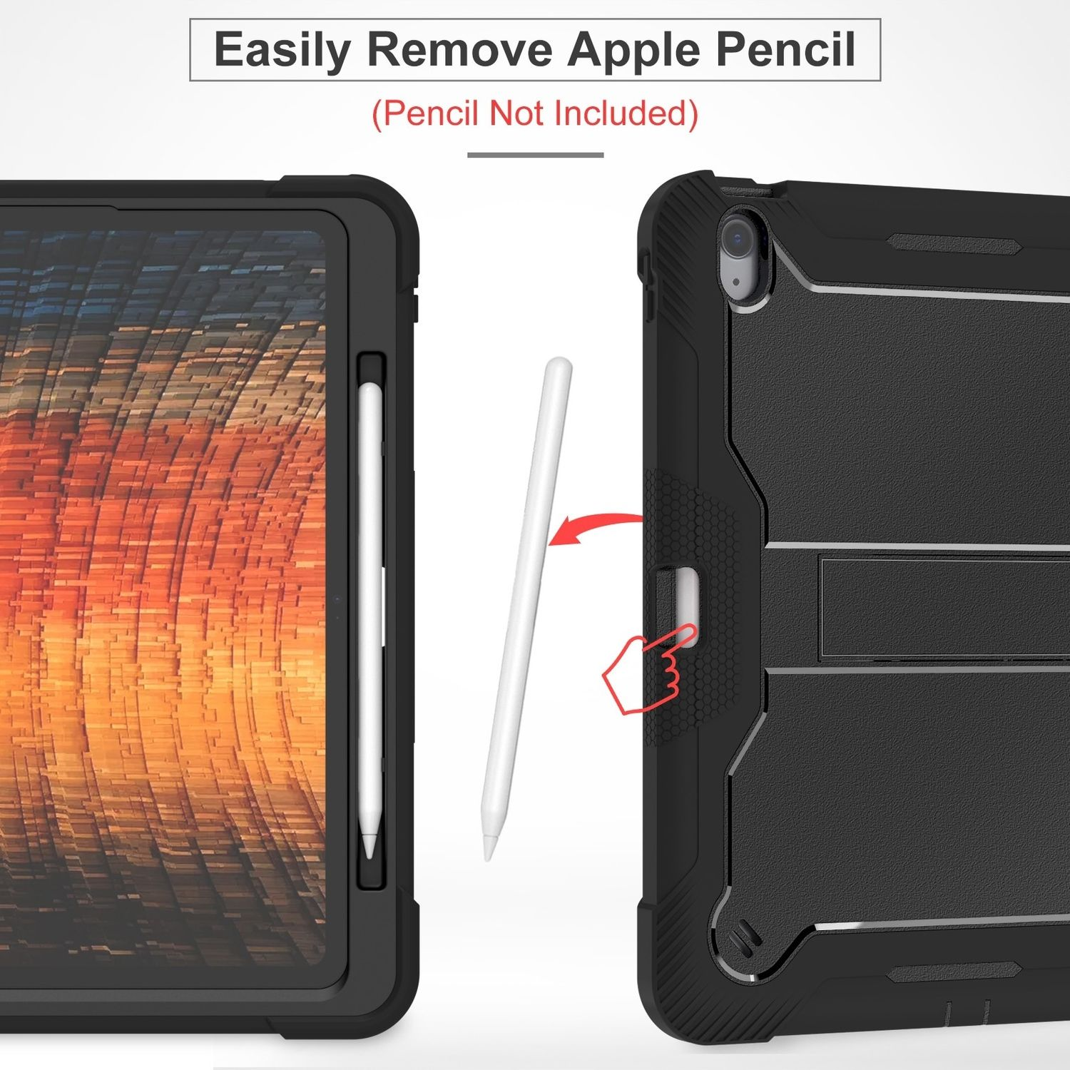 Zwei iPad-Hüllen, eine mit Stift, die andere ohne.