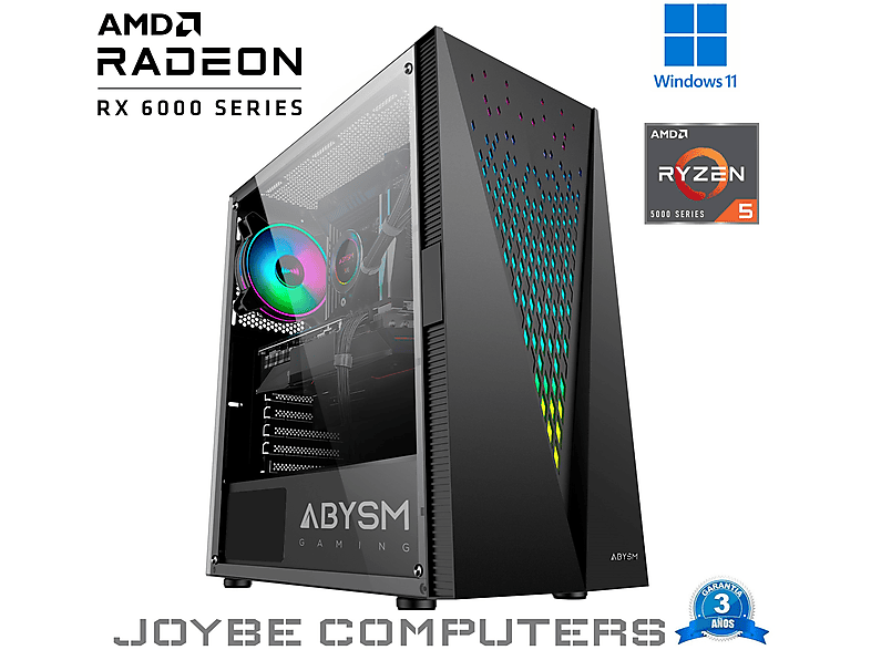 PC Gaming Elite Ryzen 5 - JOYBE COMPUTERS AMD RYZEN 5 5500 / 16 GB DDR4 / M.2 NVME 1 TB / RADEON RX 6600 8 GB