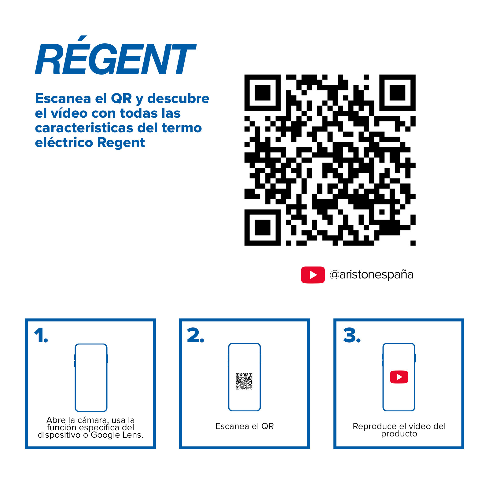 Instrucciones sobre el uso de un código QR con un teléfono para ver un video.